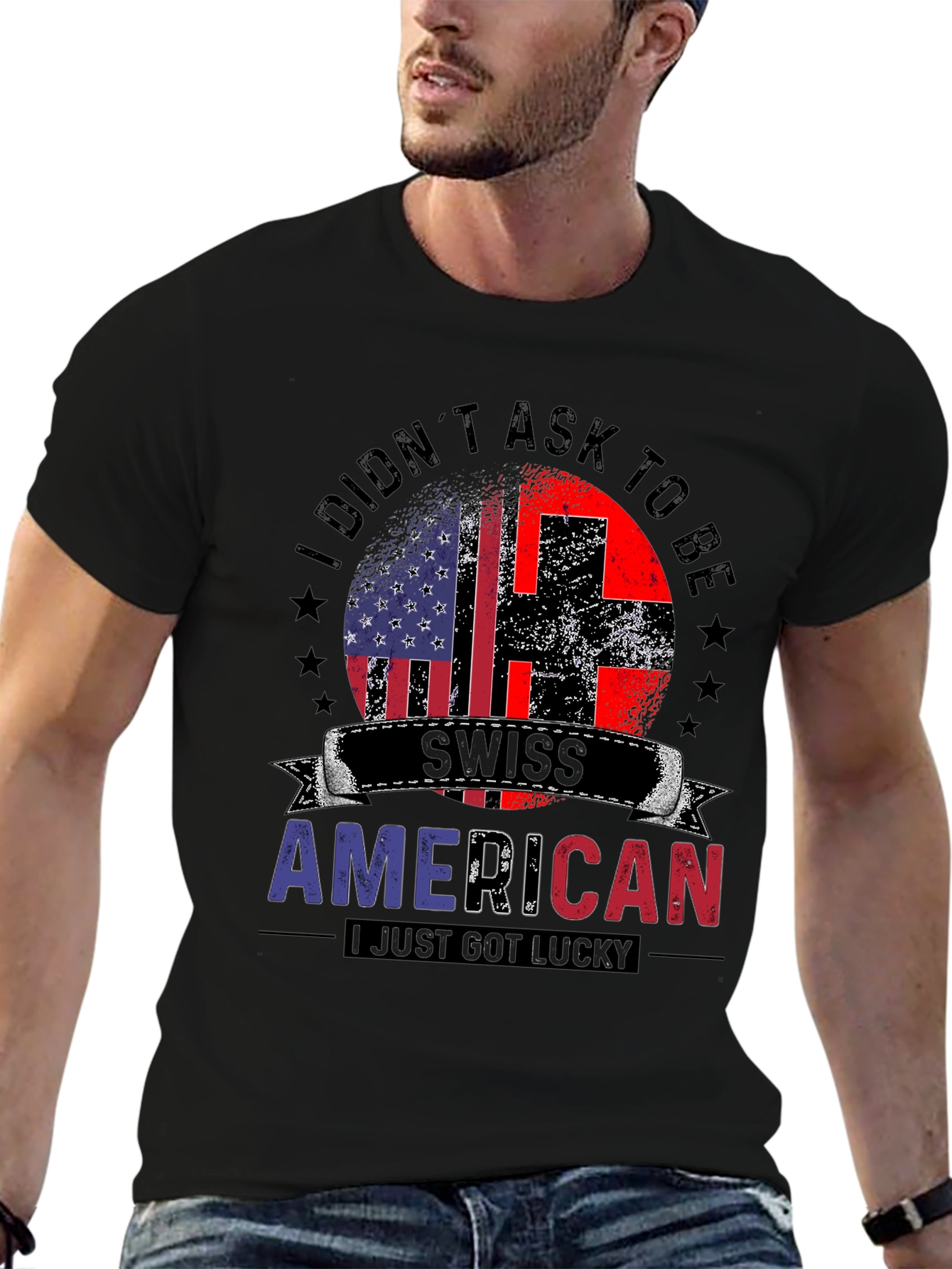 Swiss American Flag Patriotic T-Shirt