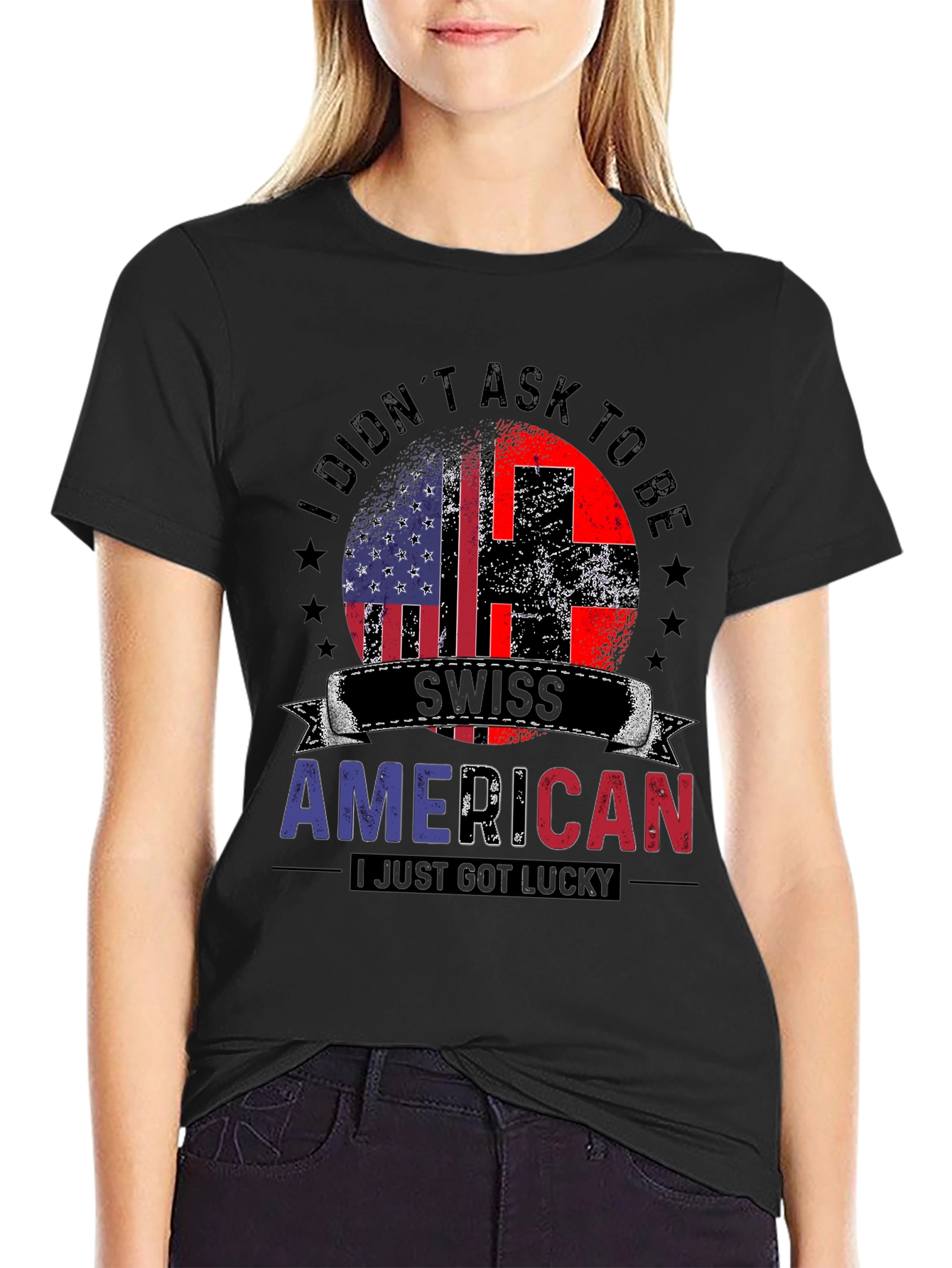 Swiss American Flag Patriotic T-Shirt