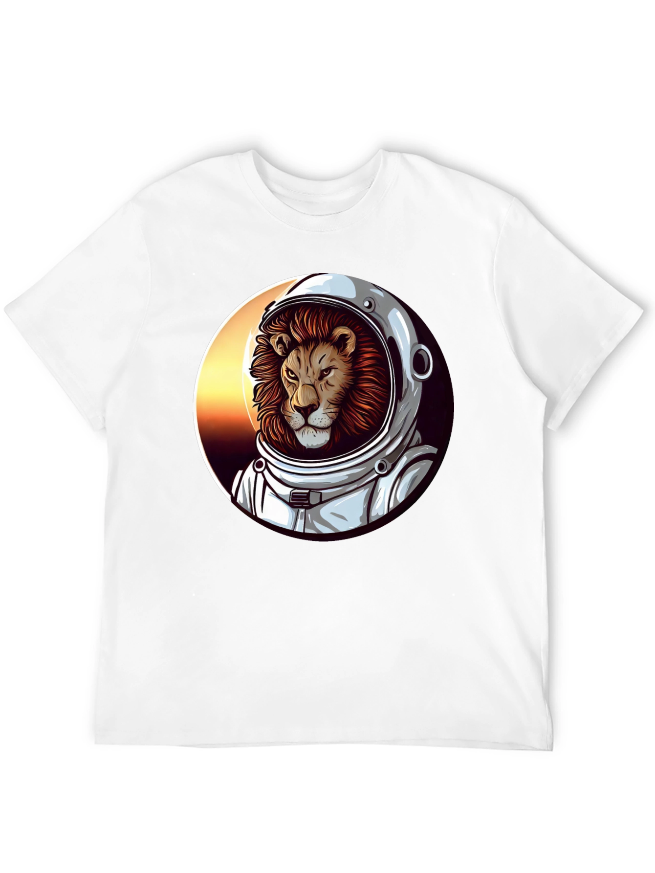Lion Astronaut Graphic Tee - Black T-Shirt