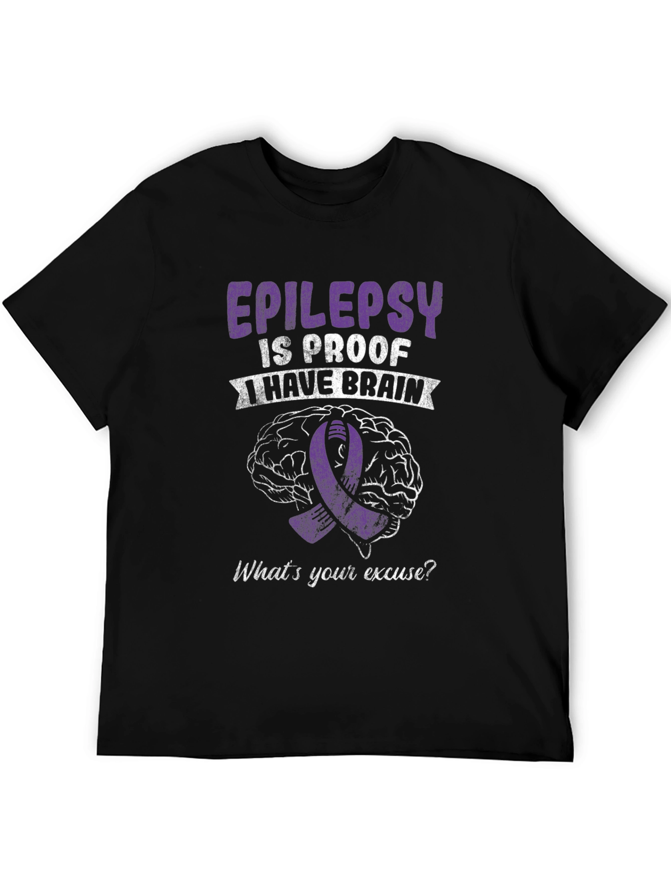 Epilepsy Awareness Graphic Tee - Brain & Ribbon Design
