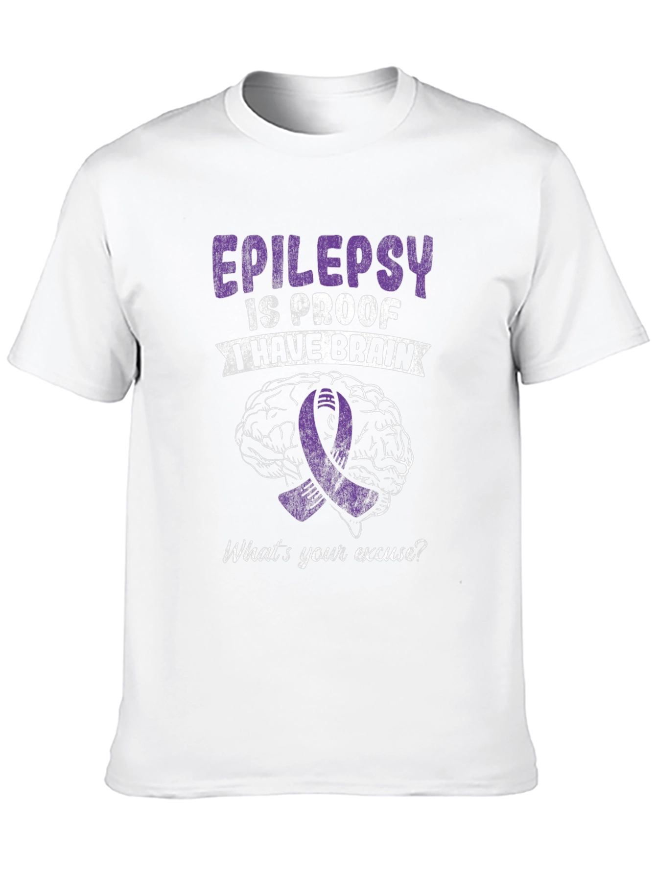 Epilepsy Awareness Graphic Tee - Brain & Ribbon Design