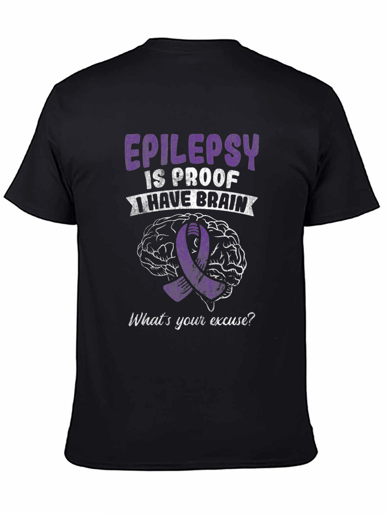 Epilepsy Awareness Graphic Tee - Brain & Ribbon Design