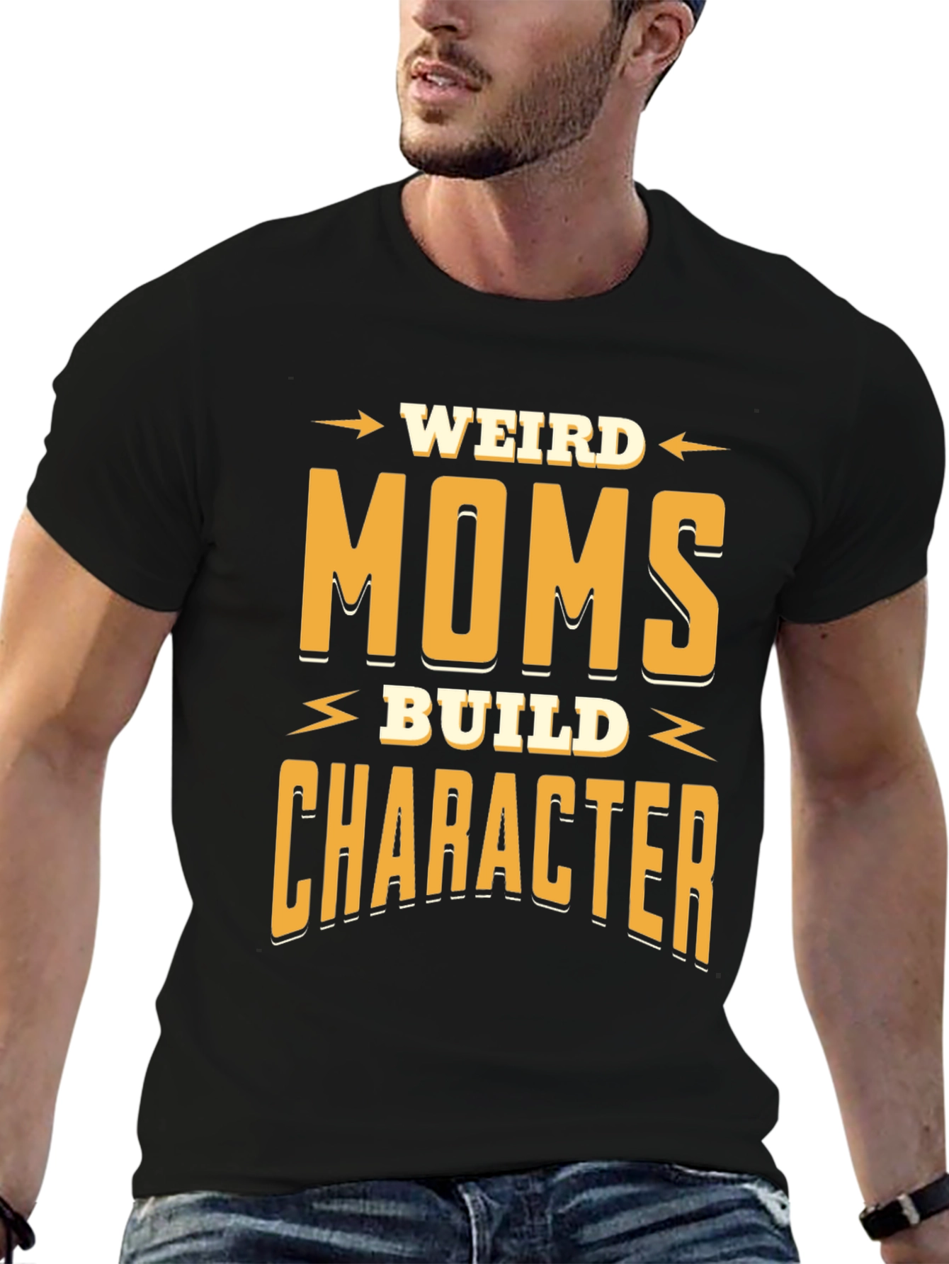 Weird Moms Build Character Funny Graphic T-Shirt