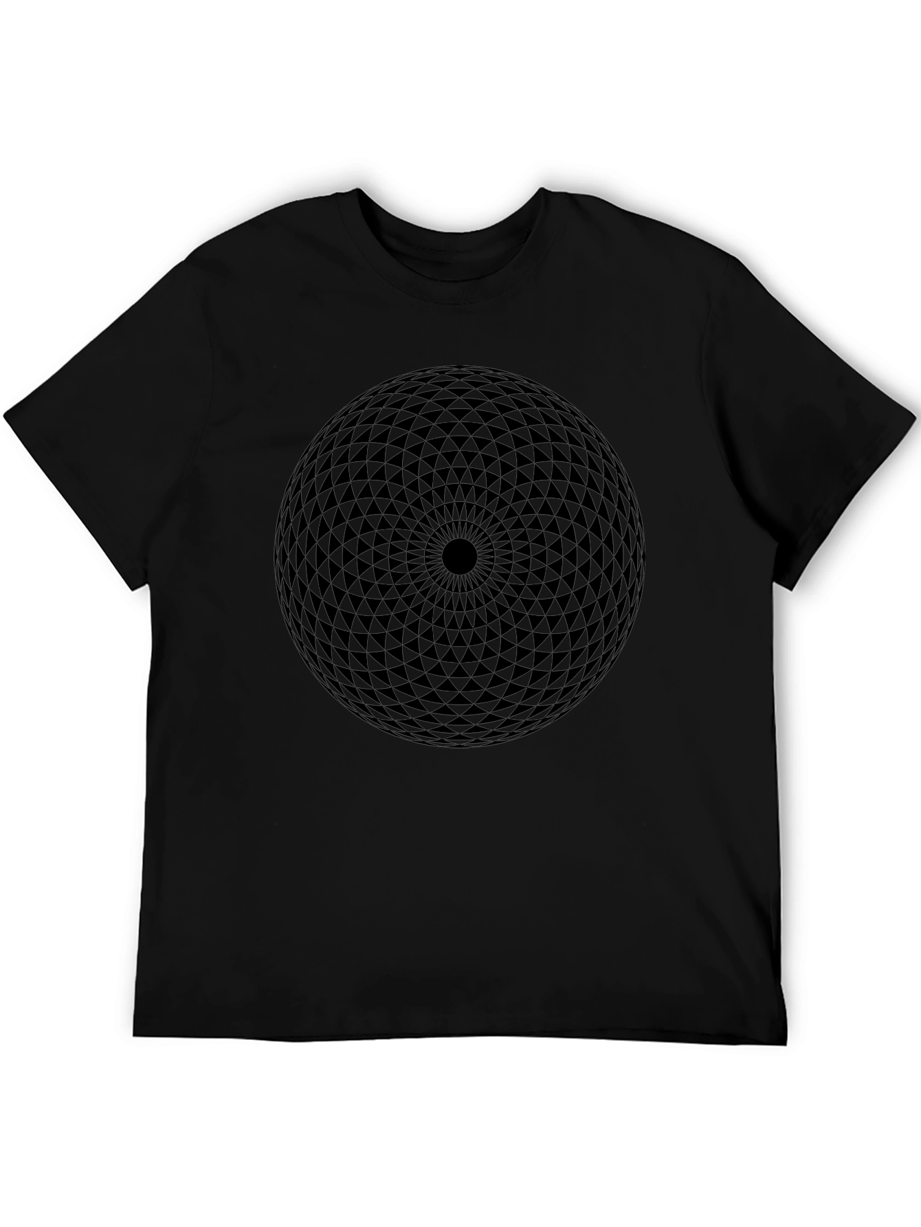 Geometric Orb Graphic Tee - Modern Black T-Shirt