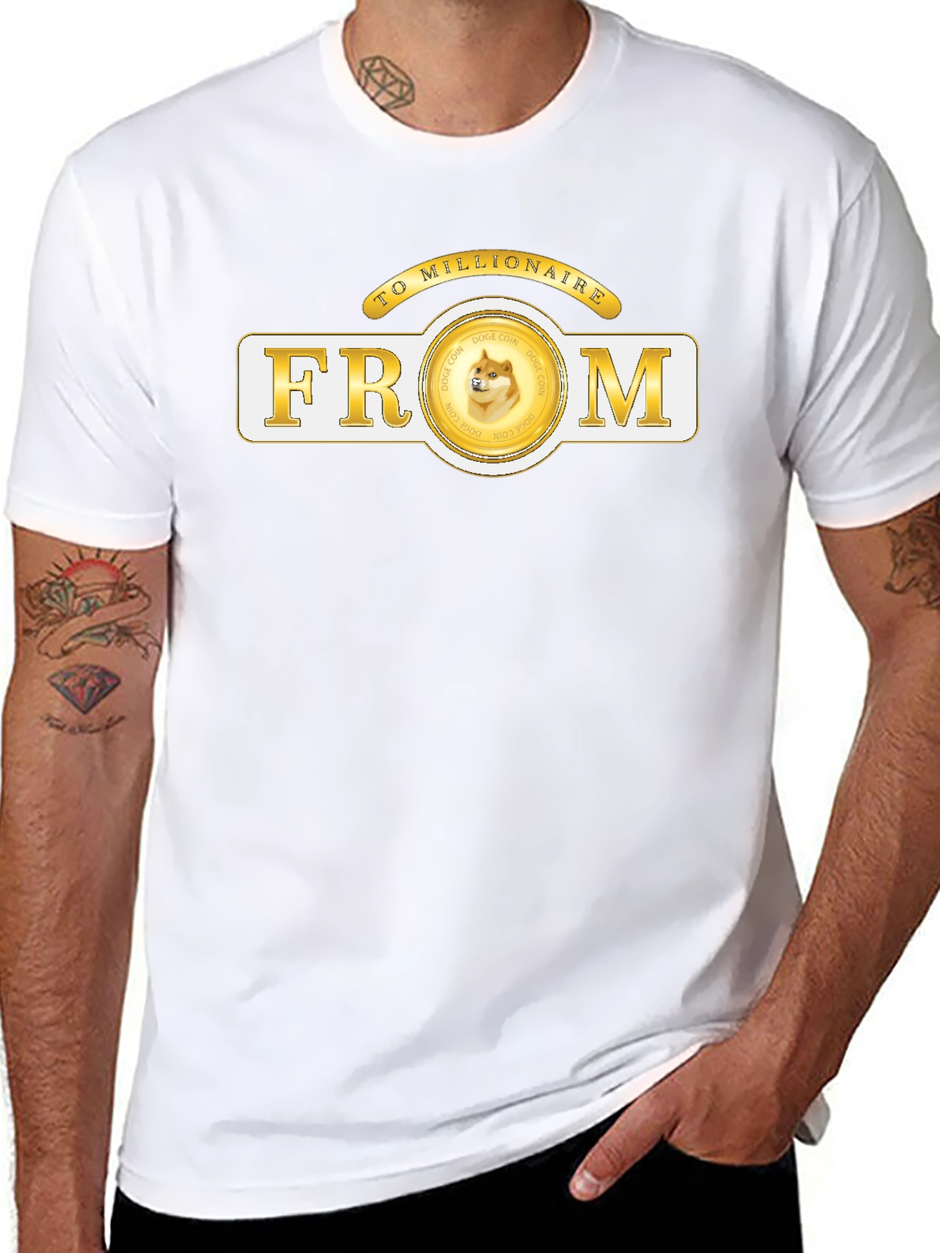 Dogecoin To Millionaire Graphic Tee - Black Crypto Shirt