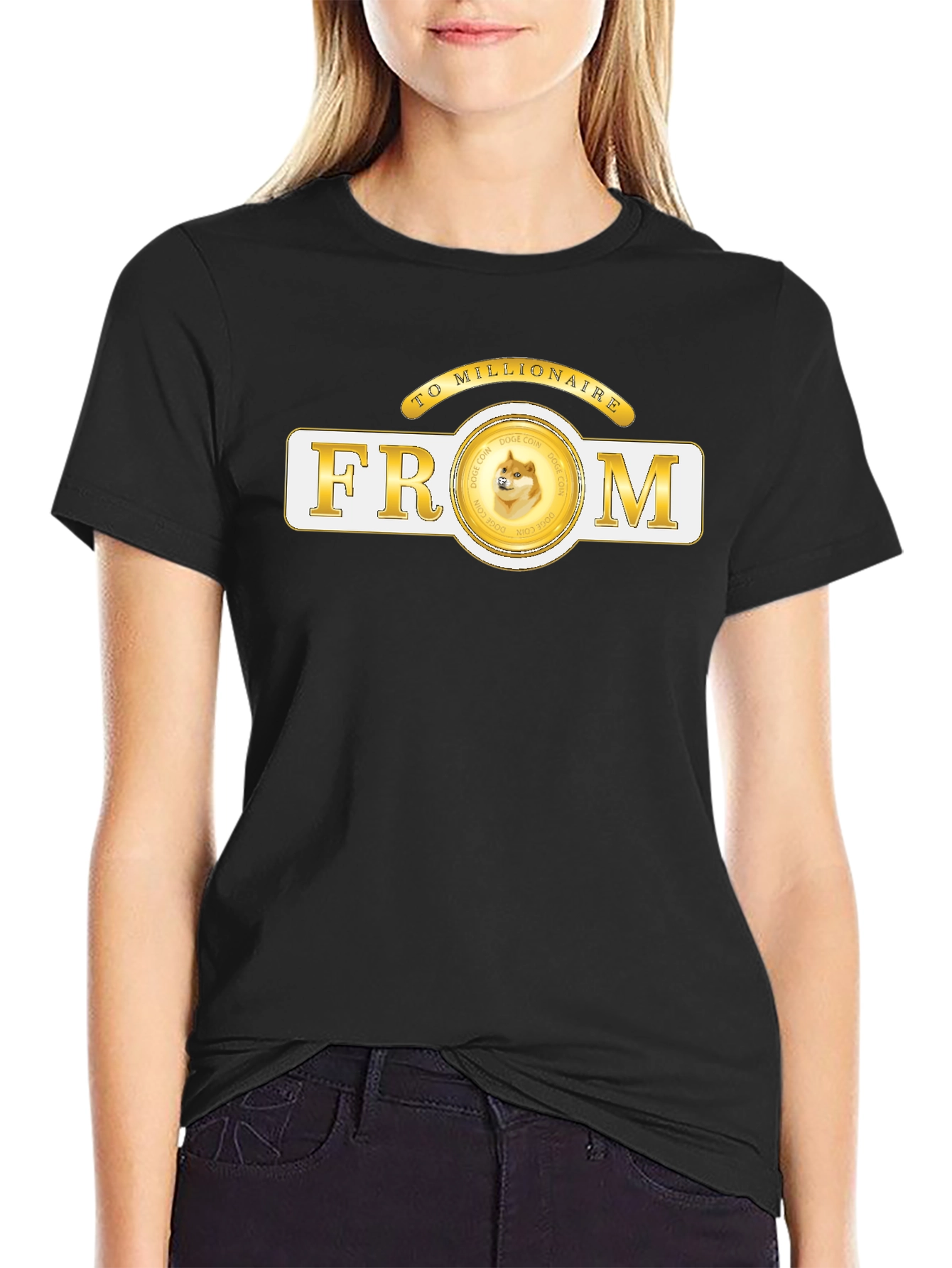 Dogecoin To Millionaire Graphic Tee - Black Crypto Shirt