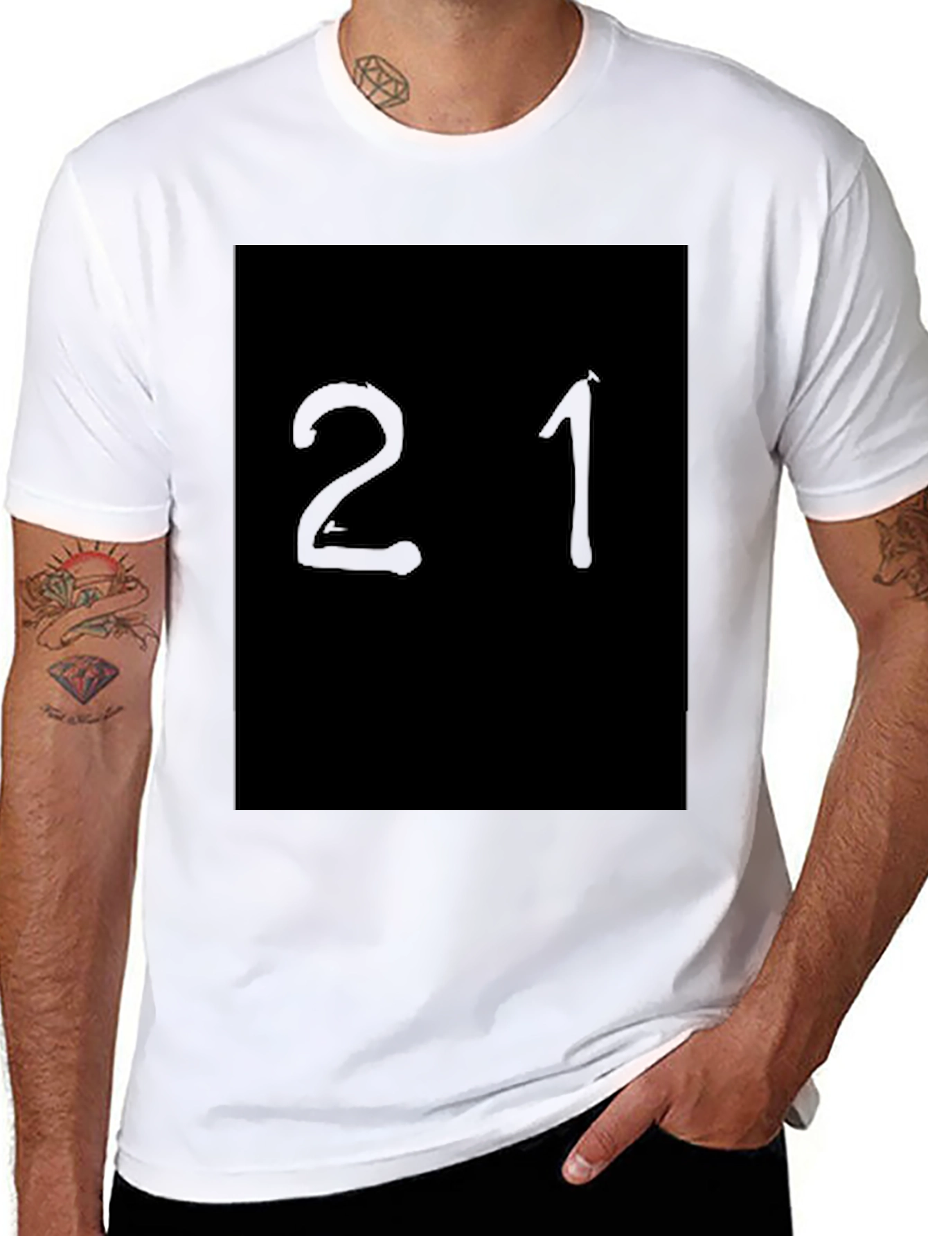 Black T-Shirt with 21 Design