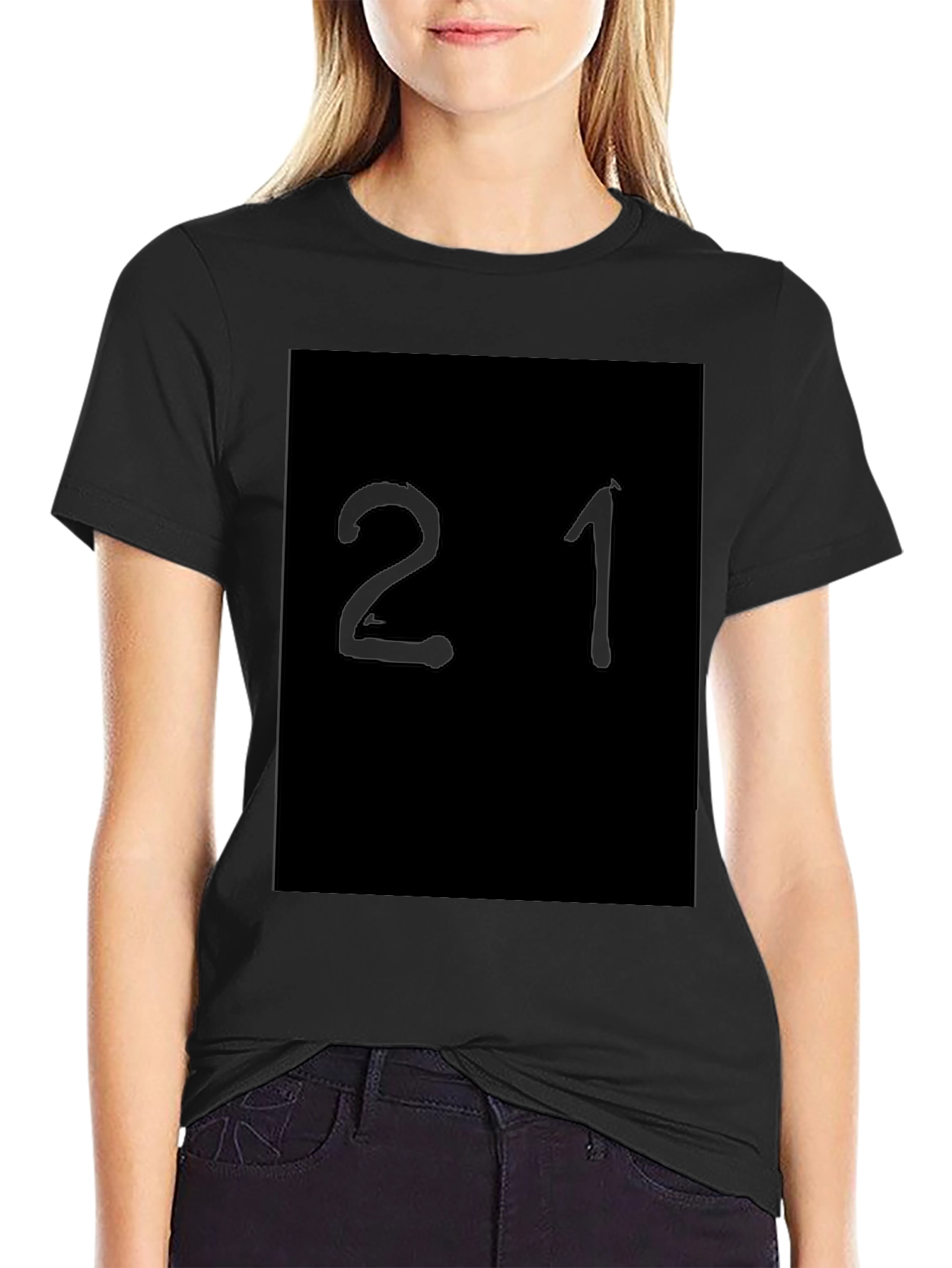 Black T-Shirt with 21 Design