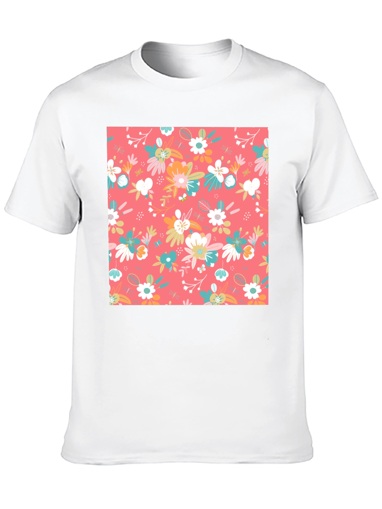 Floral Print Black T-Shirt for Men