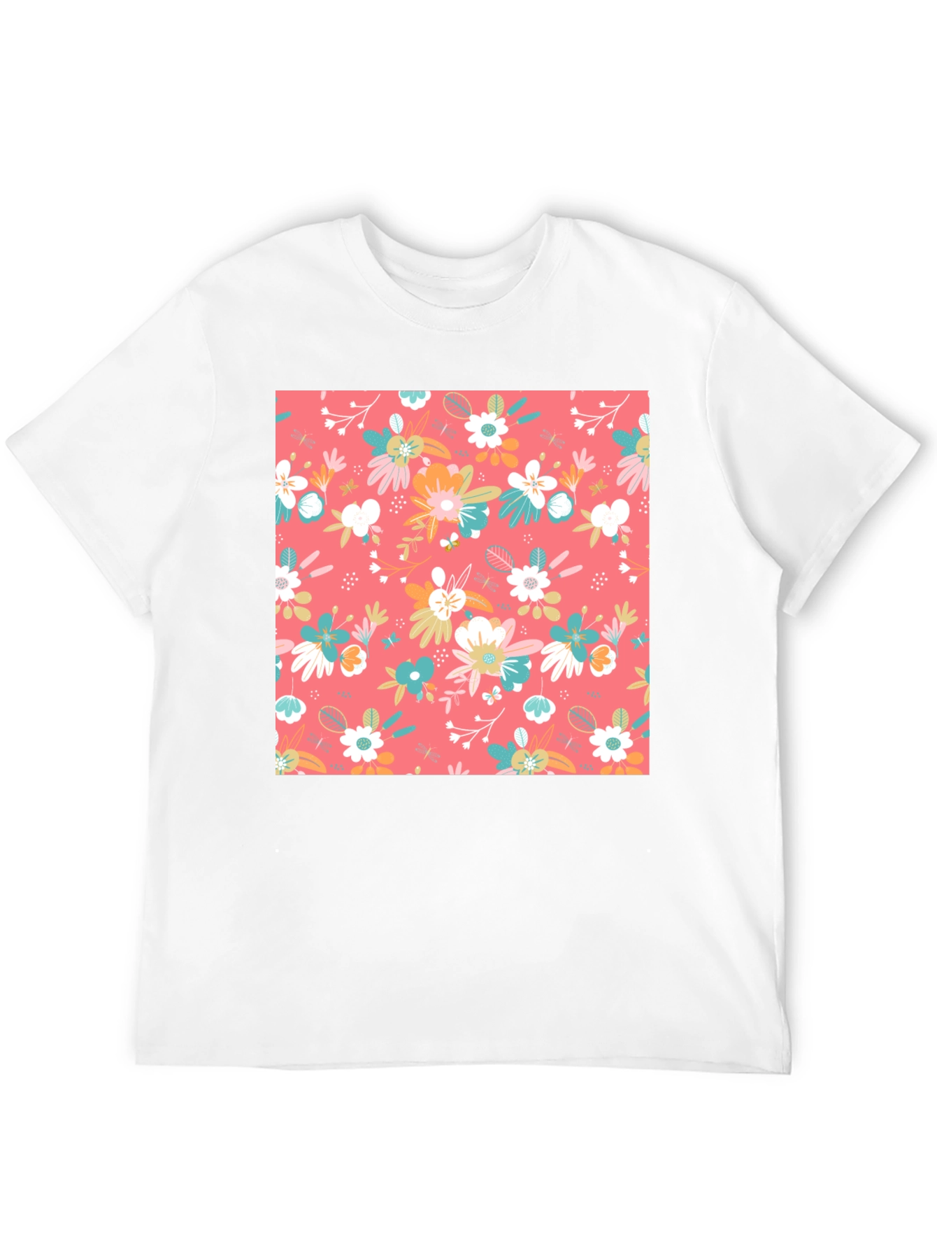 Floral Print Black T-Shirt for Men