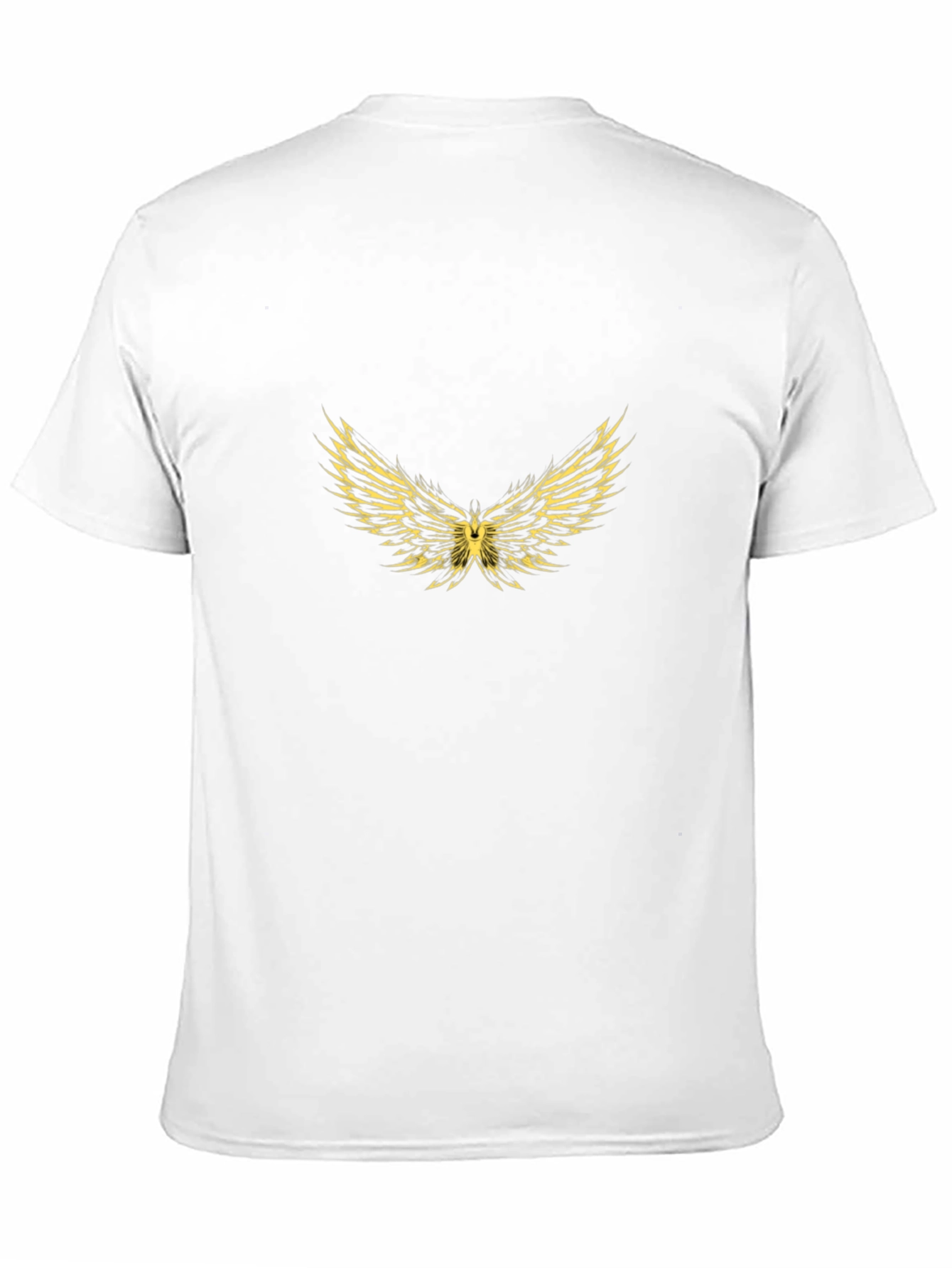 Black Tee with Golden Wings Graphic