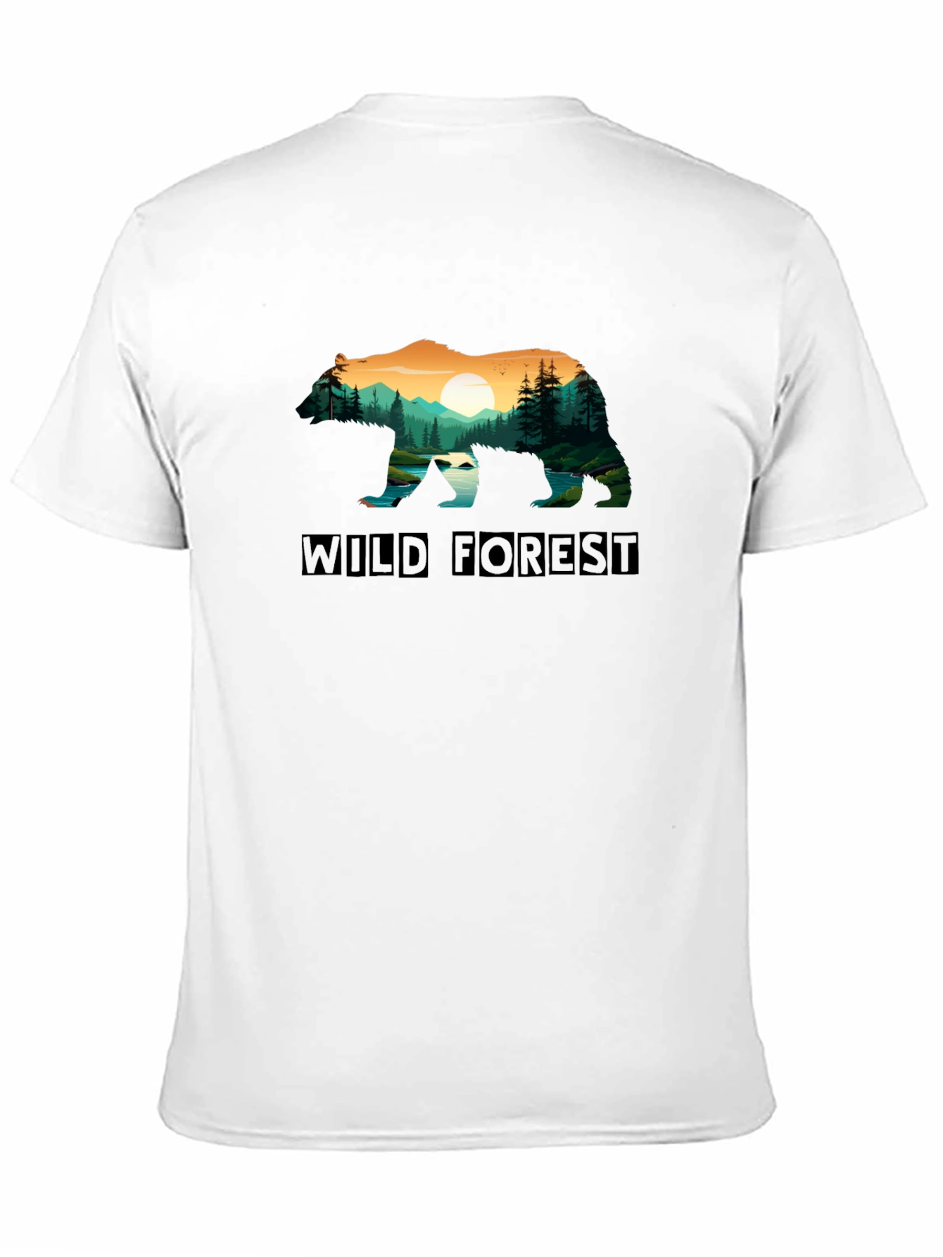 Wild Forest Bear Graphic T-Shirt