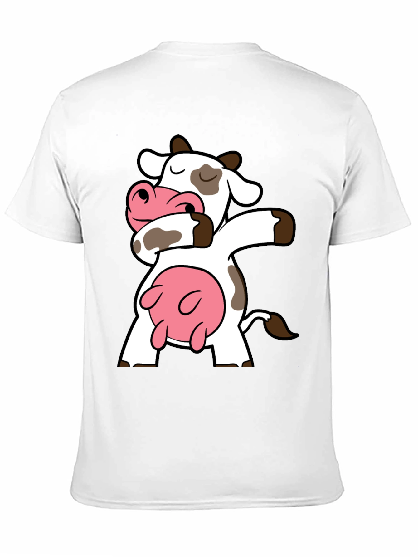 Dabbing Cow Graphic Tee - Black Cotton T-Shirt