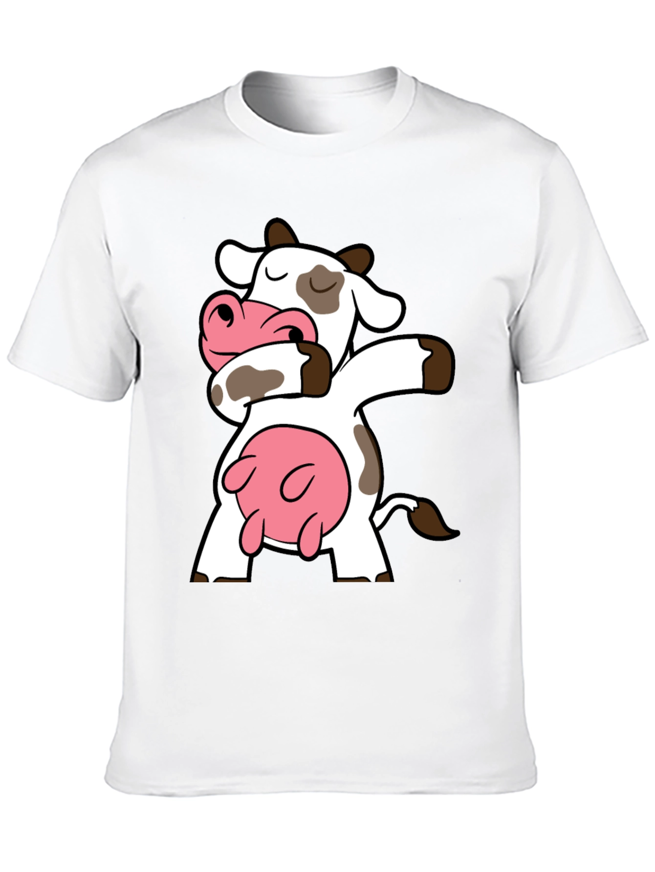 Dabbing Cow Graphic Tee - Black Cotton T-Shirt