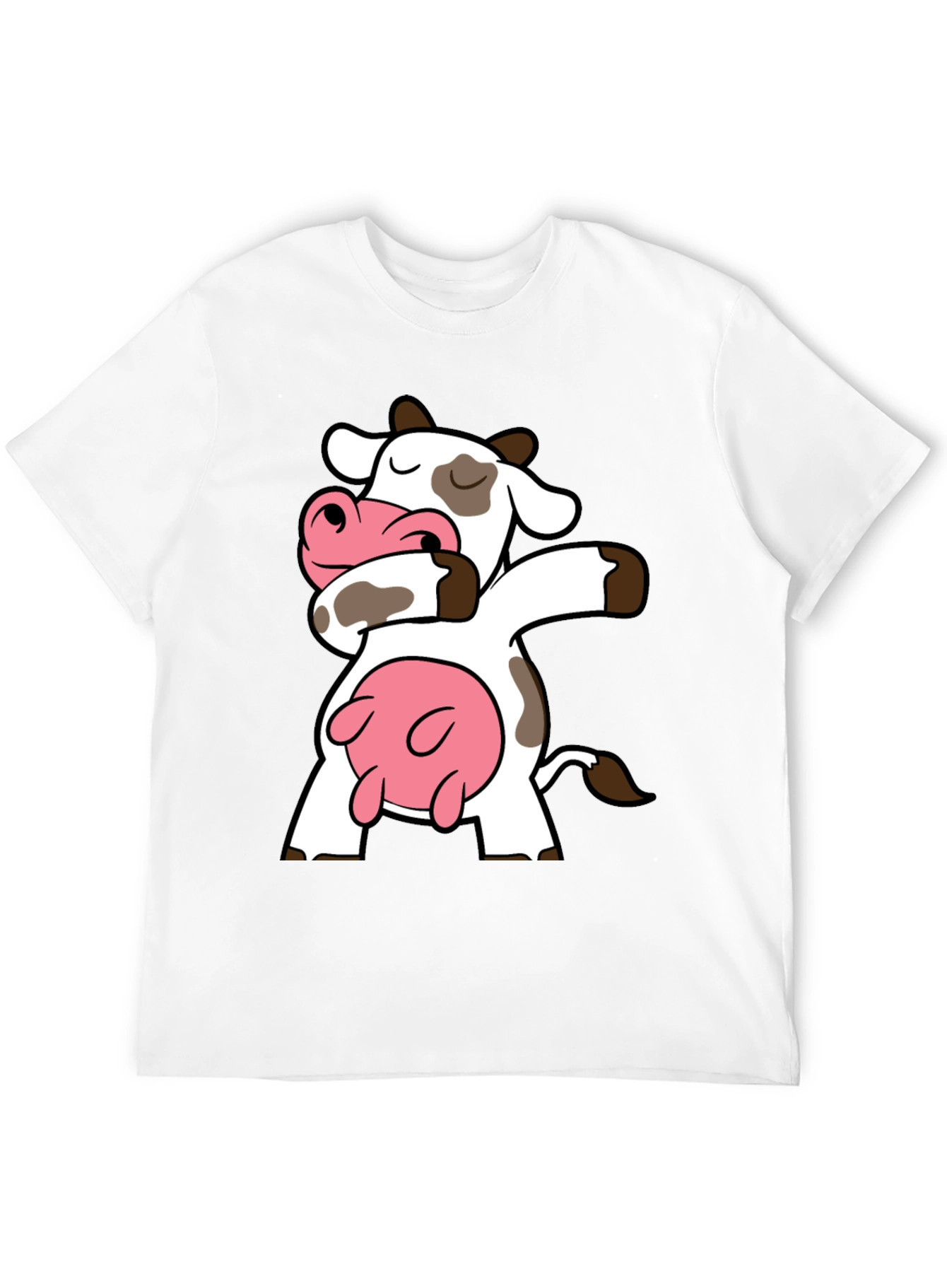 Dabbing Cow Graphic Tee - Black Cotton T-Shirt