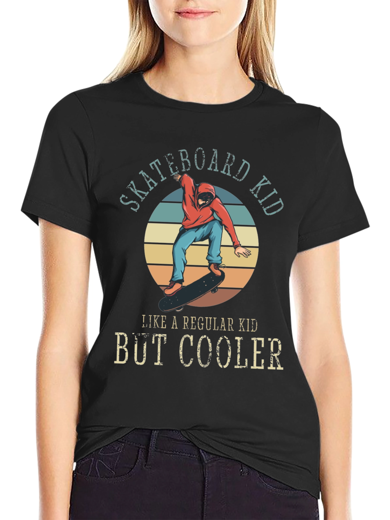 Skateboard Kid T-Shirt - Regular Kid But Cooler
