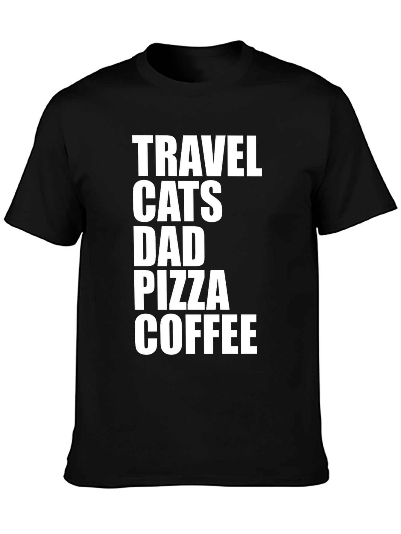 Travel Cats Dad Pizza Coffee Graphic Tee