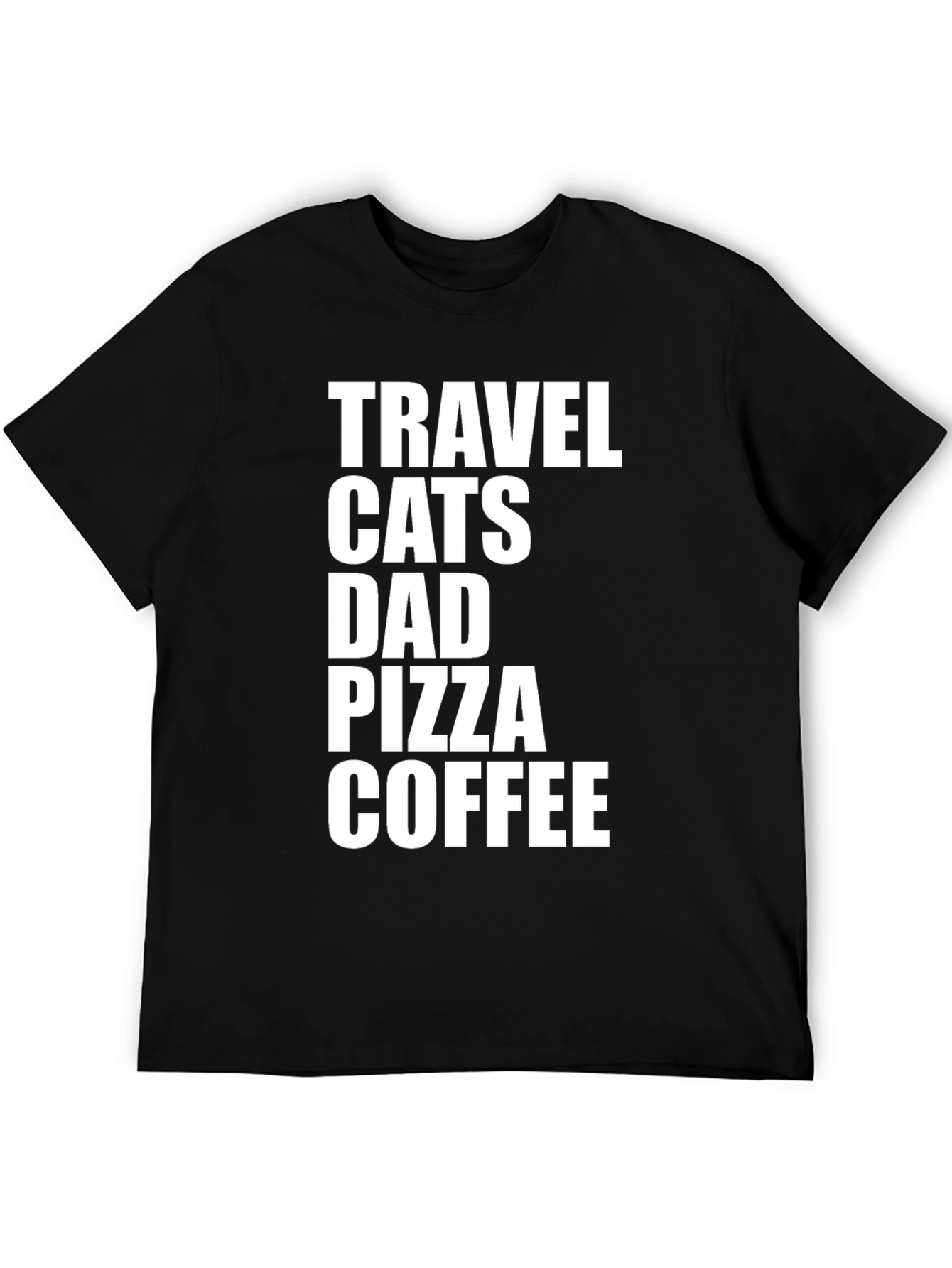 Travel Cats Dad Pizza Coffee Graphic Tee