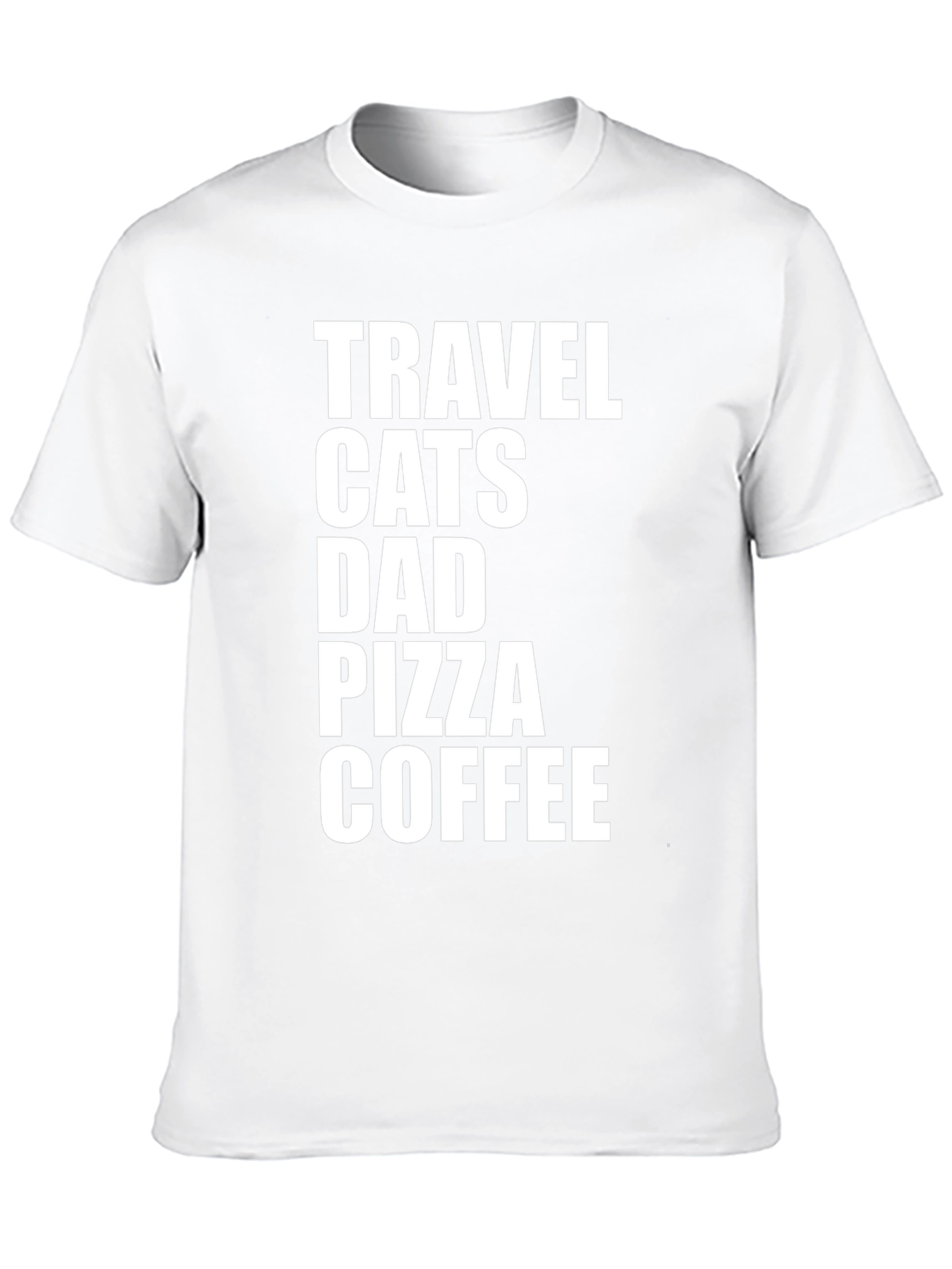 Travel Cats Dad Pizza Coffee Graphic Tee