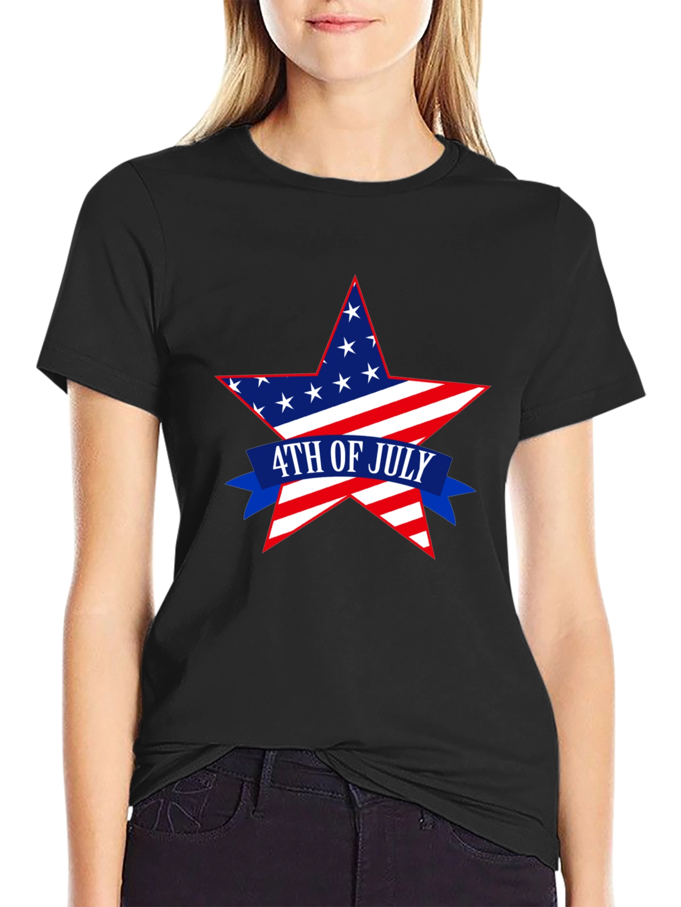 Patriotic 4th of July Star Graphic T-Shirt