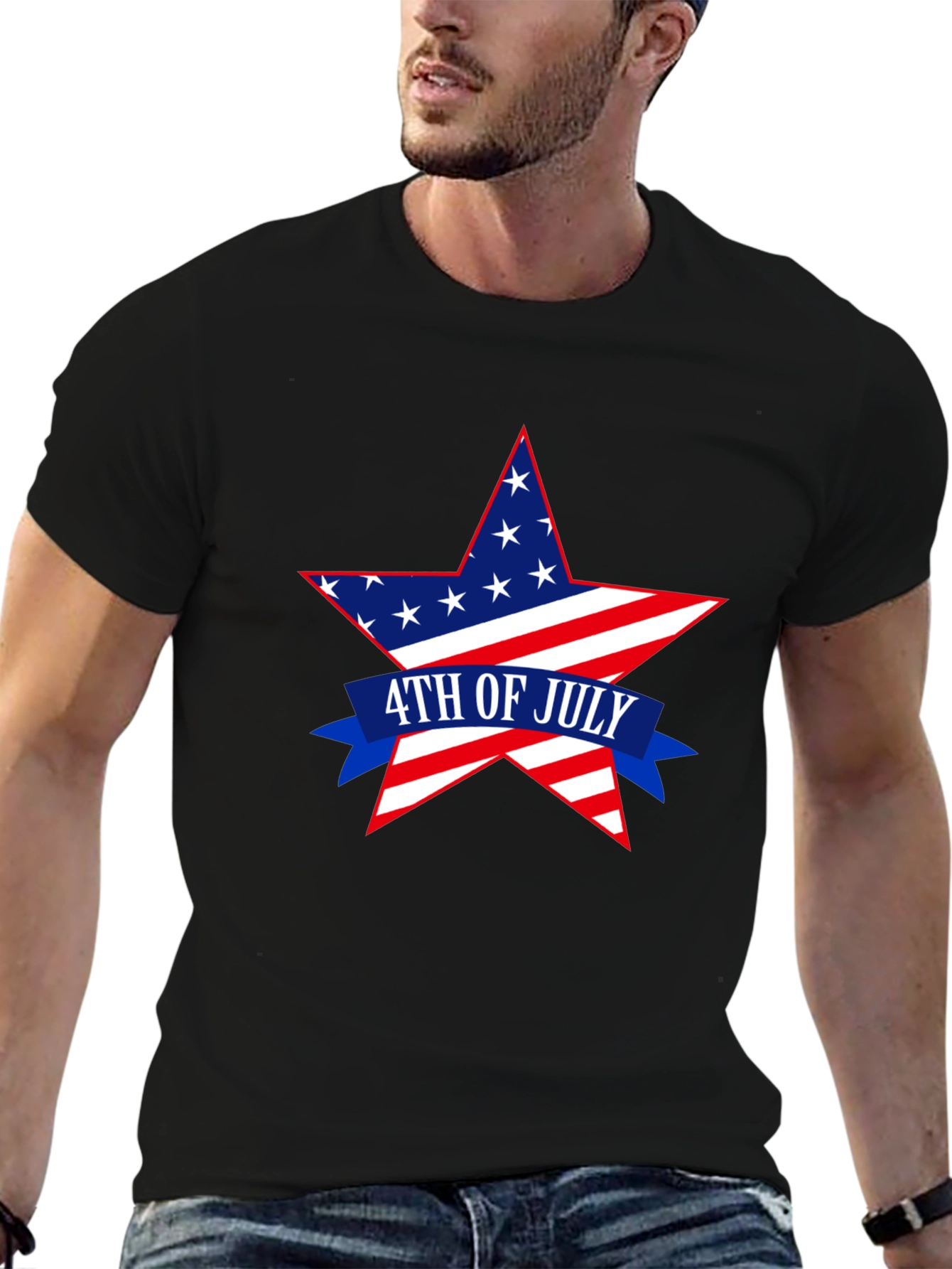 Patriotic 4th of July Star Graphic T-Shirt