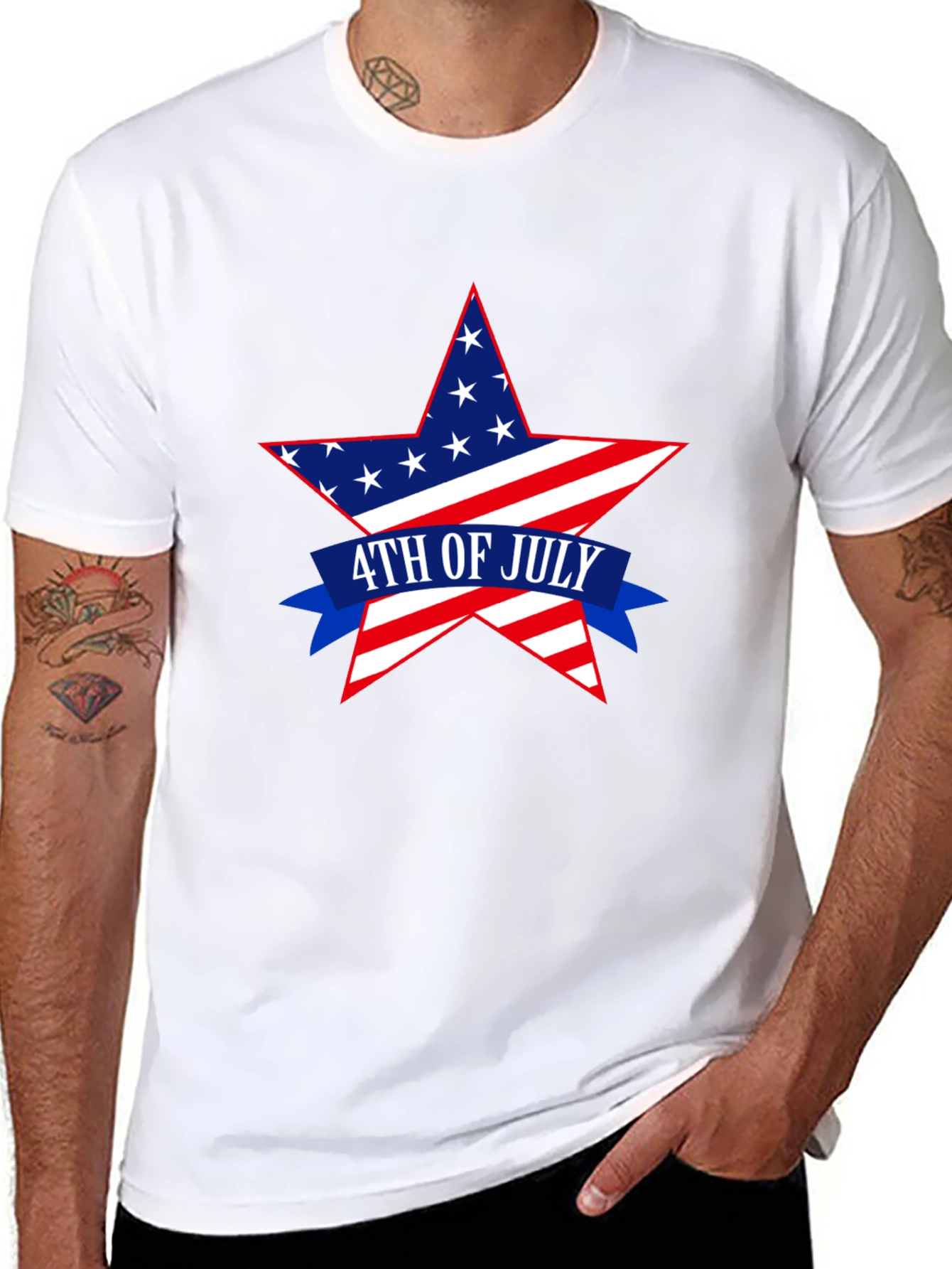 Patriotic 4th of July Star Graphic T-Shirt
