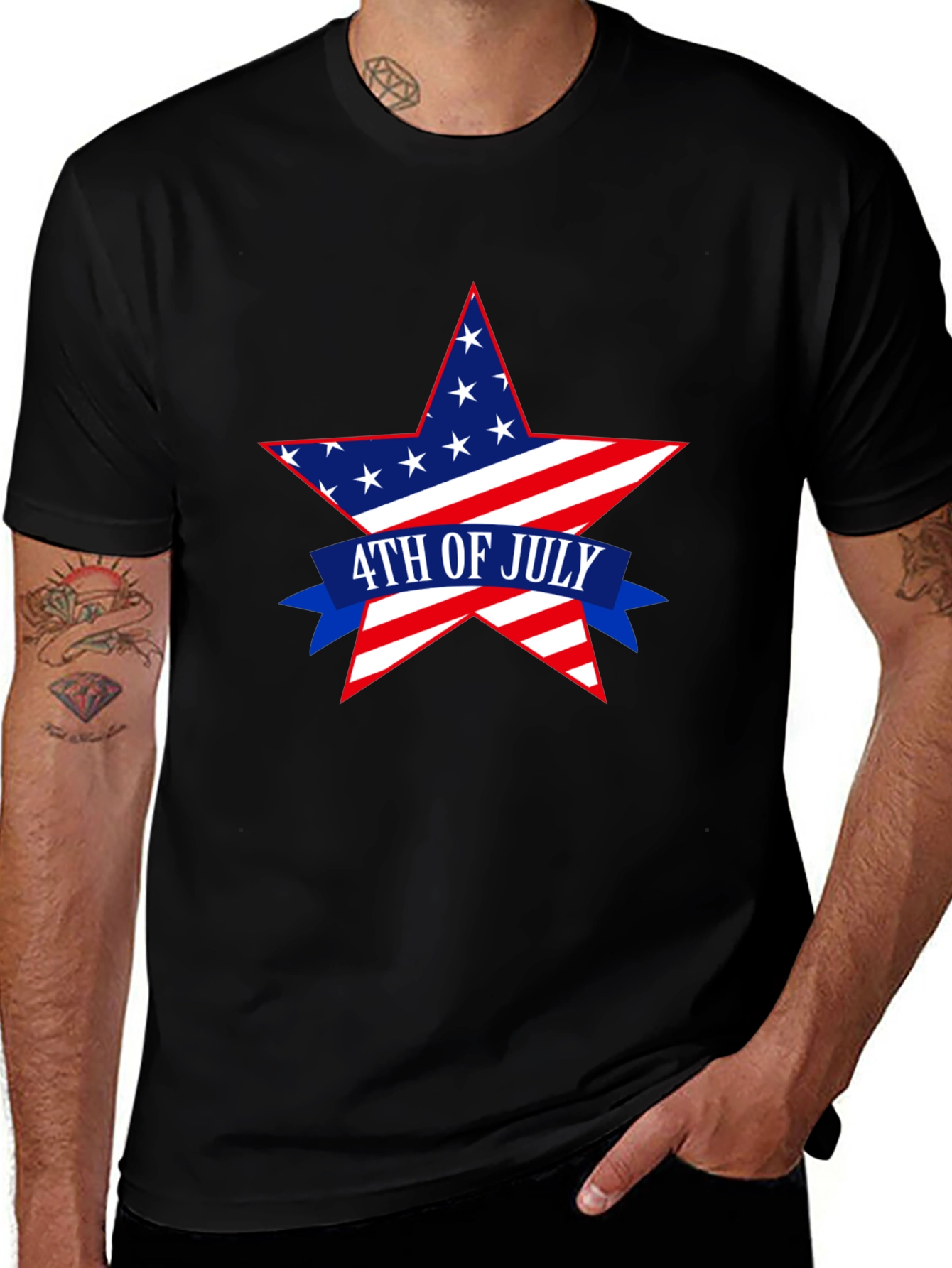 Patriotic 4th of July Star Graphic T-Shirt