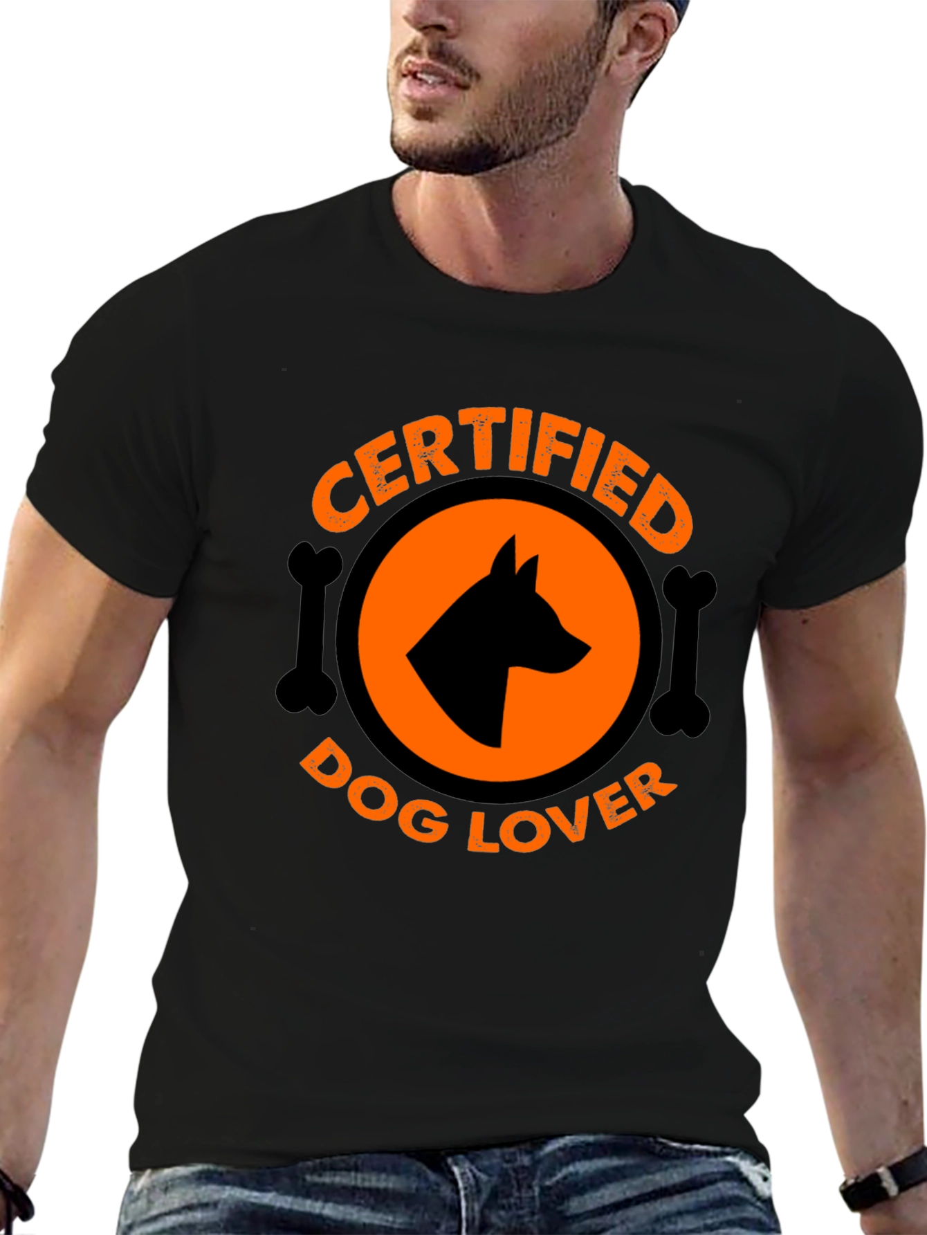 Certified Dog Lover Graphic Tee - Black