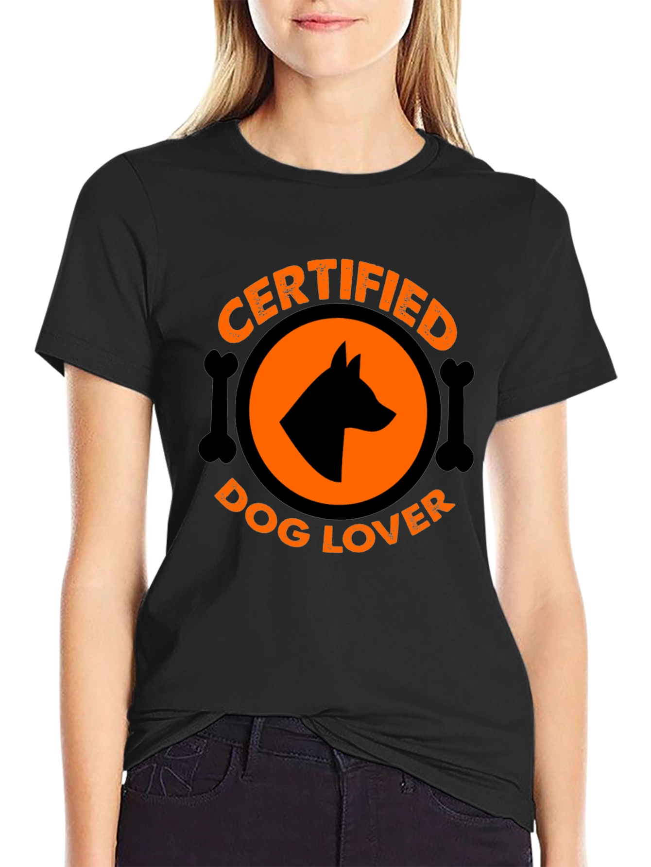 Certified Dog Lover Graphic Tee - Black