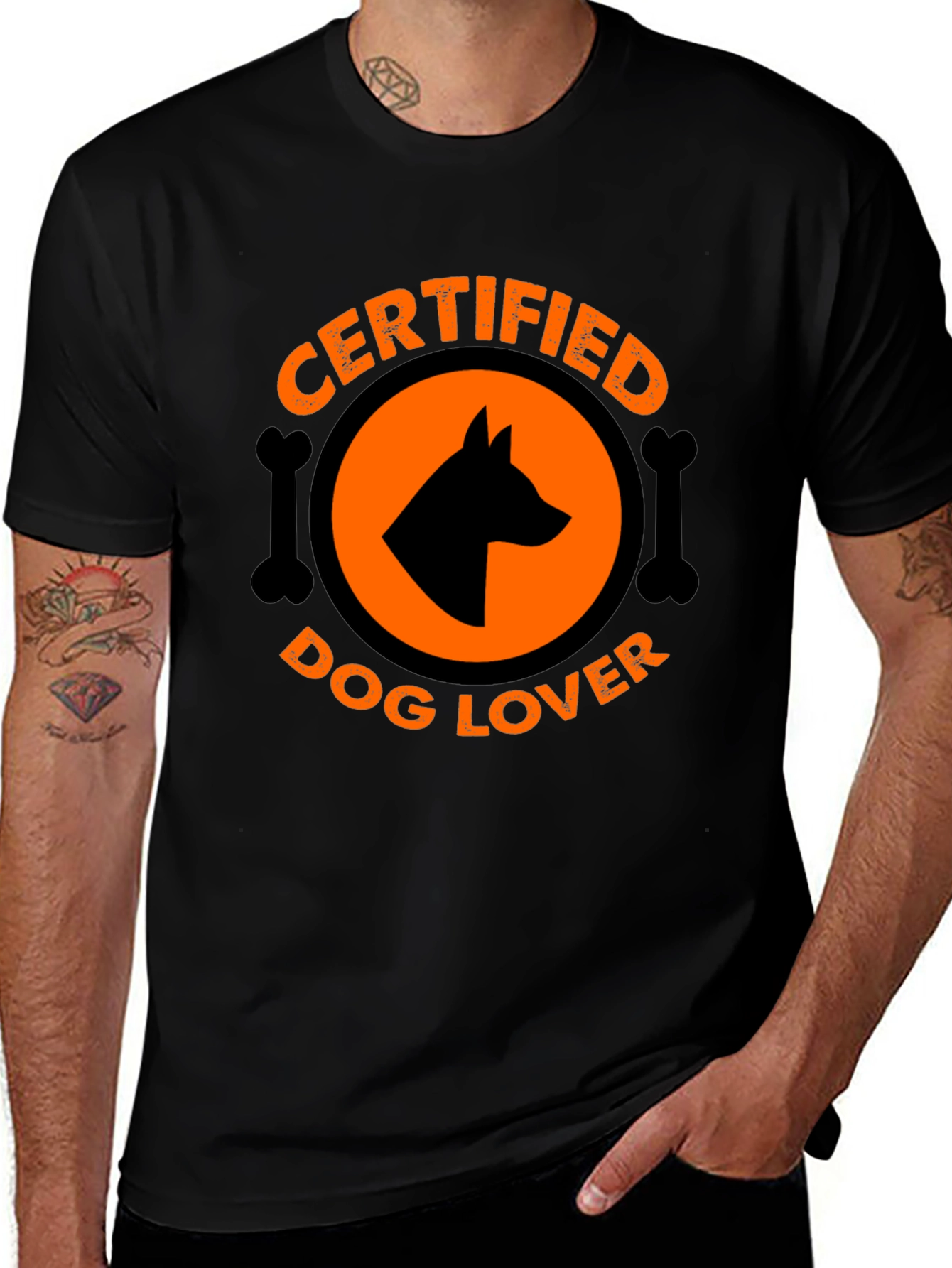Certified Dog Lover Graphic Tee - Black