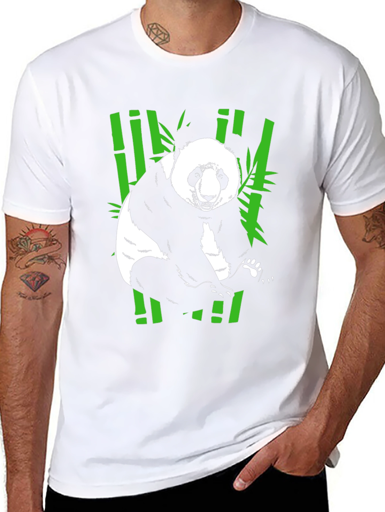 Panda Bamboo T-Shirt - Black Graphic Tee