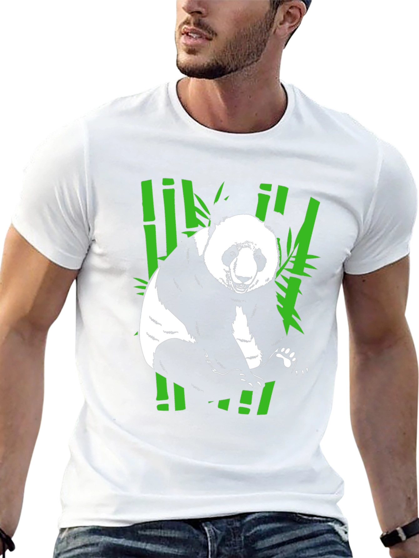 Panda Bamboo T-Shirt - Black Graphic Tee