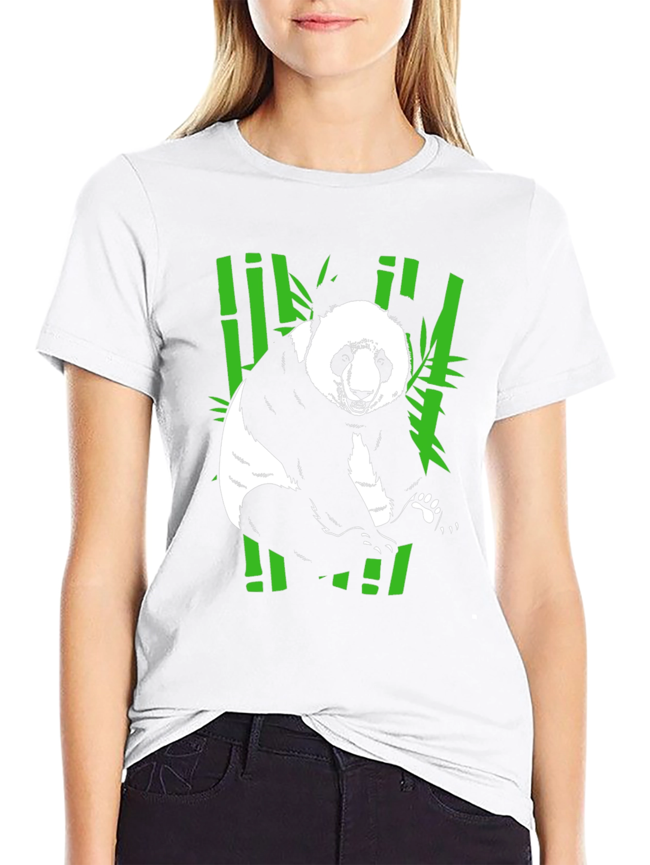 Panda Bamboo T-Shirt - Black Graphic Tee