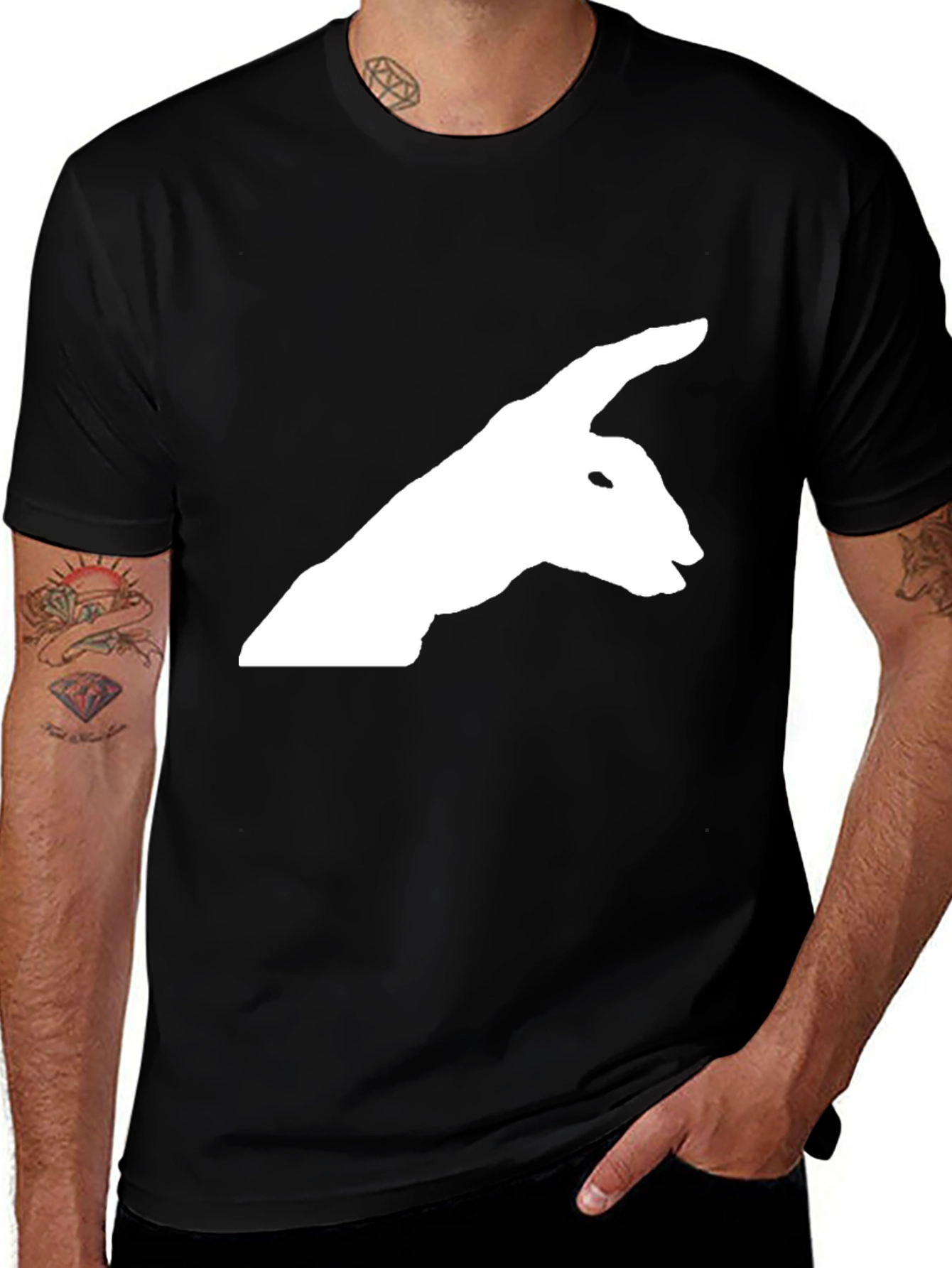 Shadow Puppet T-Shirt - Fun Hand Art Tee