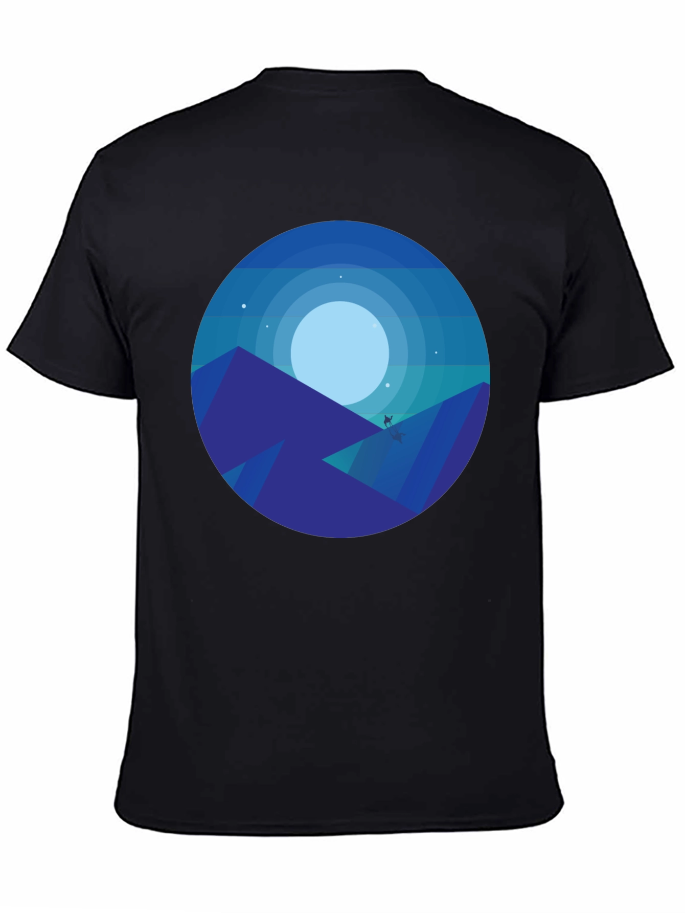 Midnight Mountainscape Graphic Tee - Black
