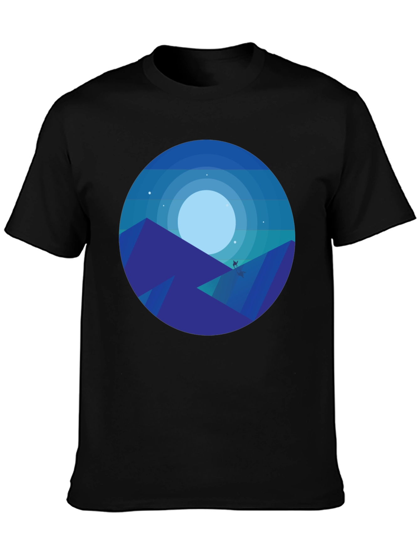 Midnight Mountainscape Graphic Tee - Black