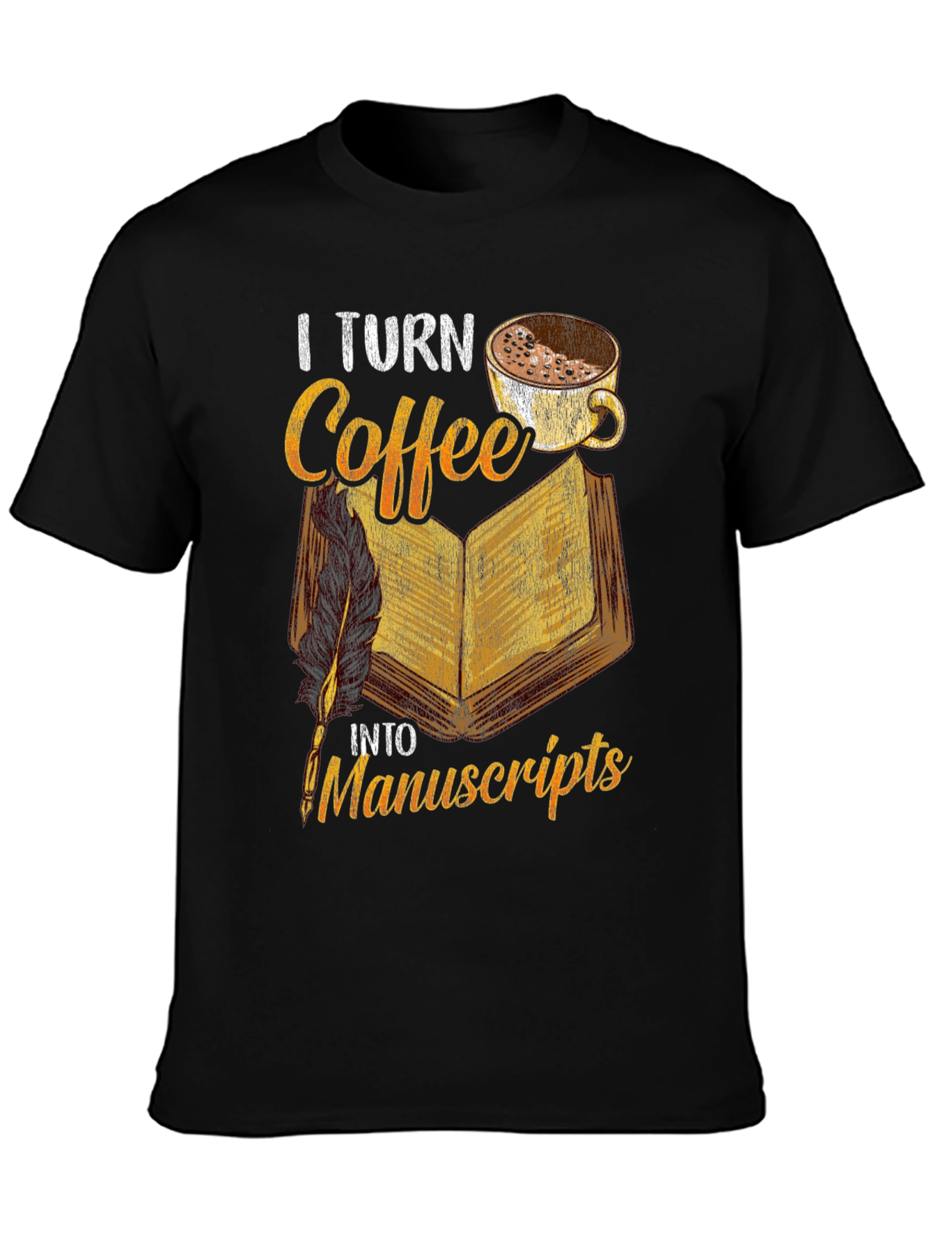 Coffee & Manuscripts Graphic Tee - Writers Essential