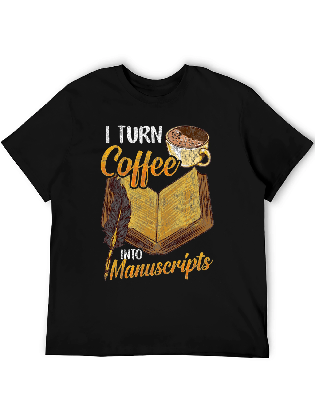Coffee & Manuscripts Graphic Tee - Writers Essential