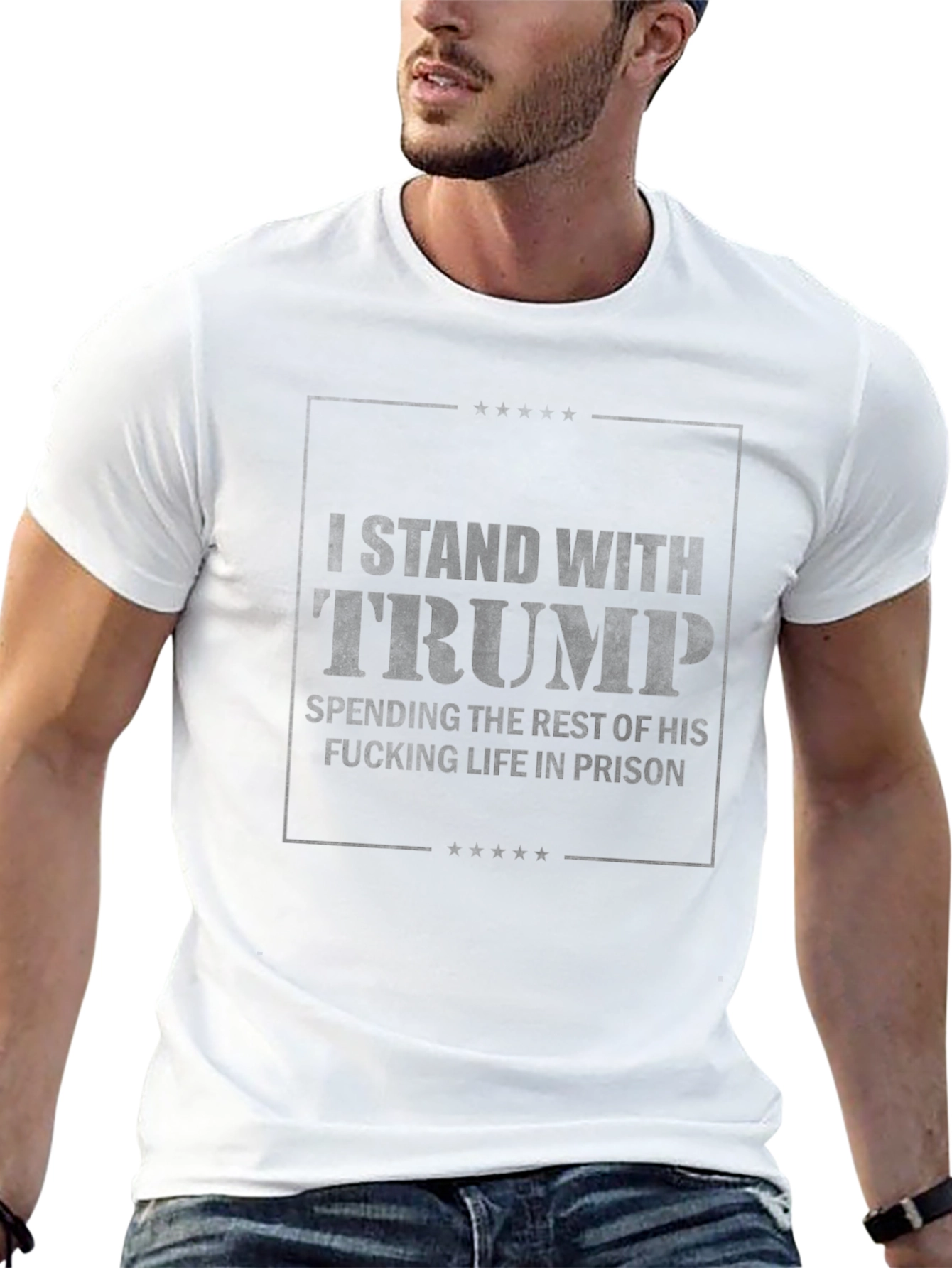 I Stand With Trump Black T-Shirt