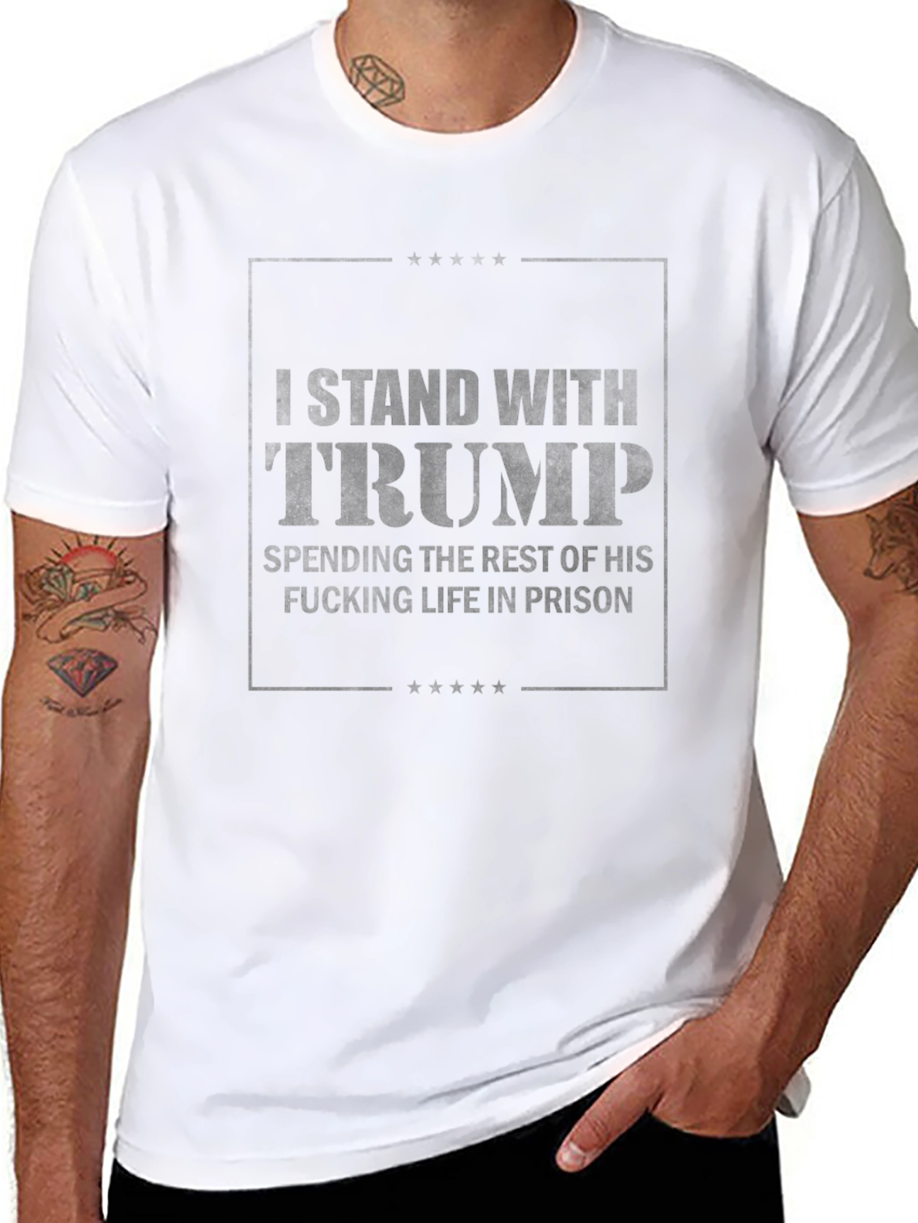 I Stand With Trump Black T-Shirt