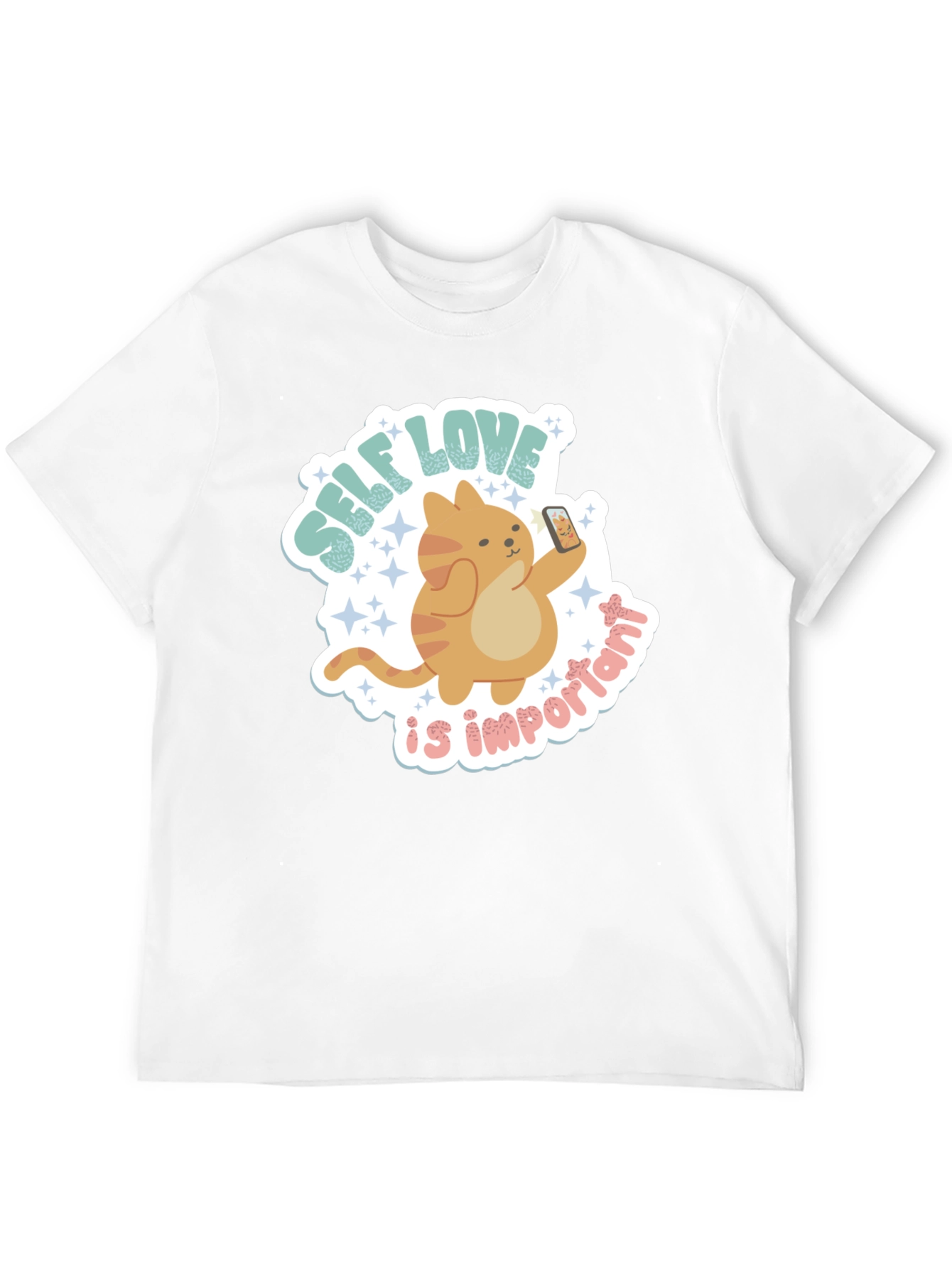 Self Love Cat Graphic Tee - Trendy Casual Shirt