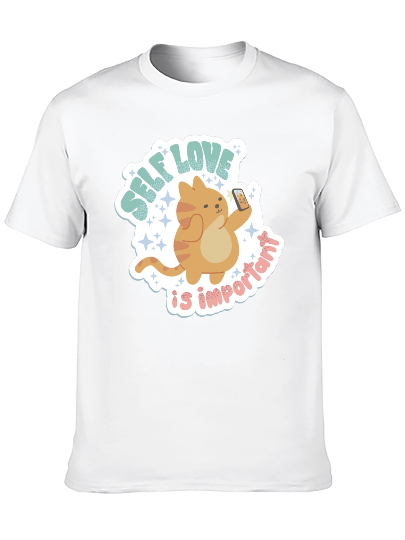 Self Love Cat Graphic Tee - Trendy Casual Shirt