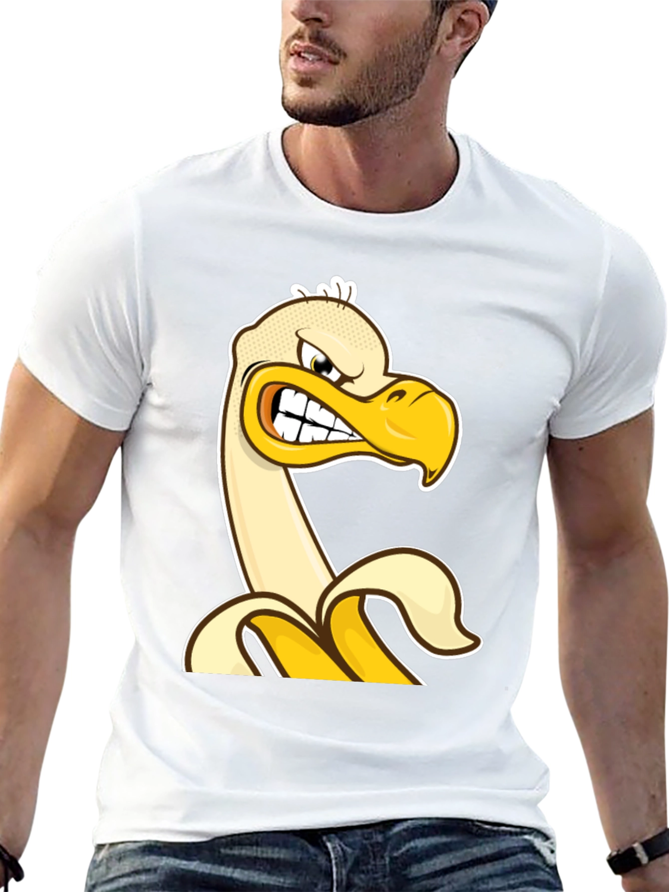 Angry Banana Duck T-Shirt - Quirky Cartoon Tee