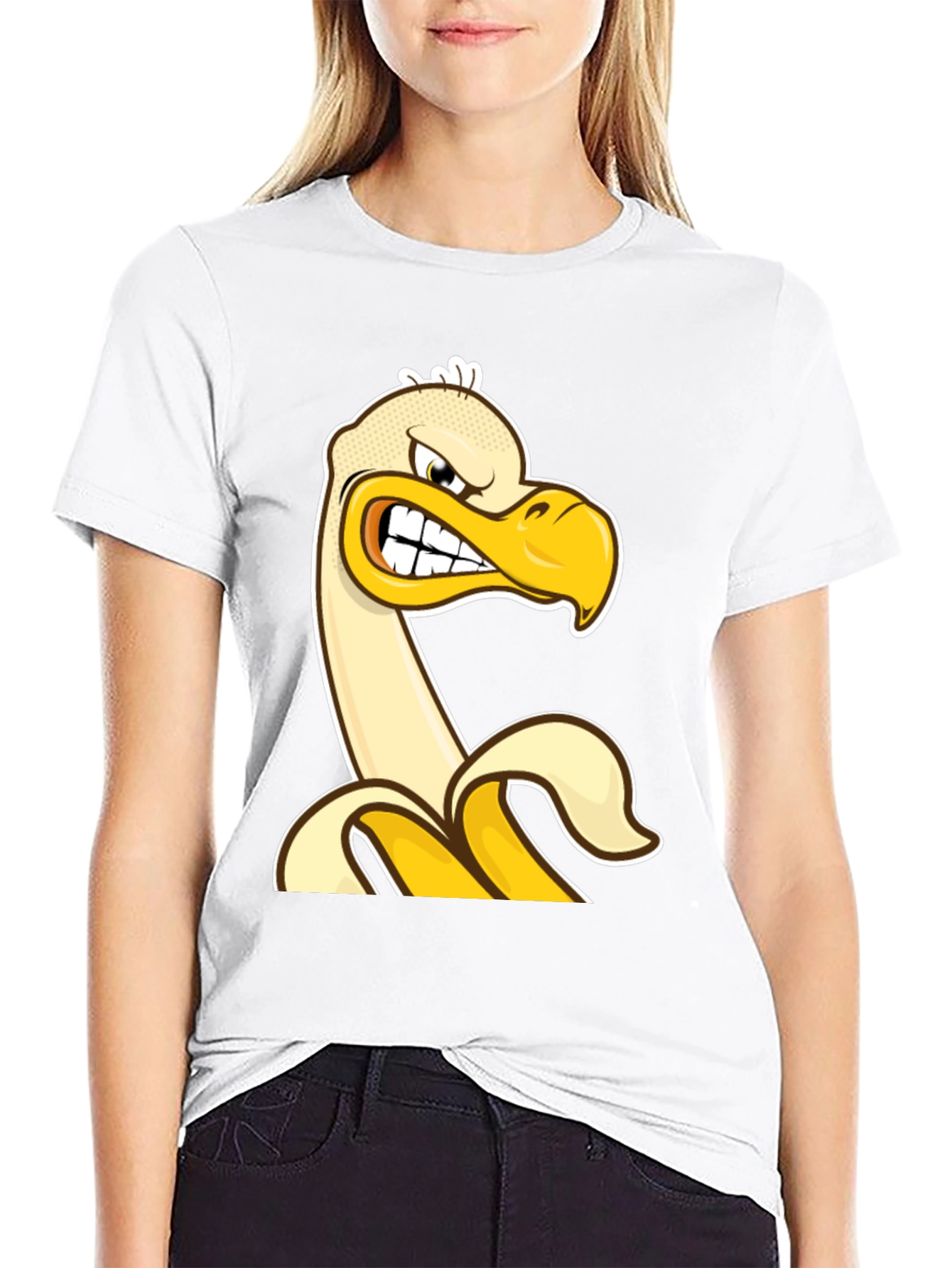 Angry Banana Duck T-Shirt - Quirky Cartoon Tee