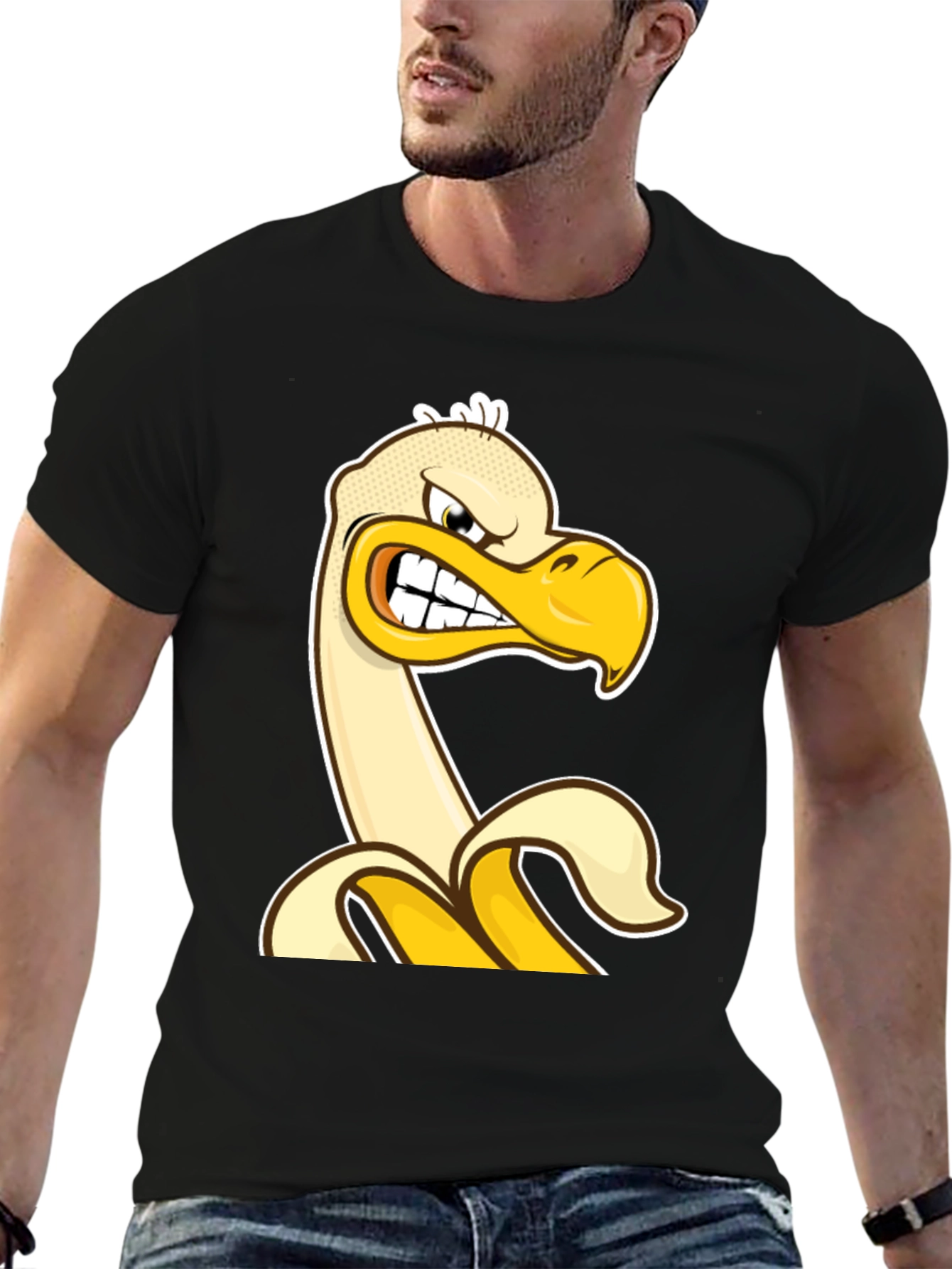 Angry Banana Duck T-Shirt - Quirky Cartoon Tee
