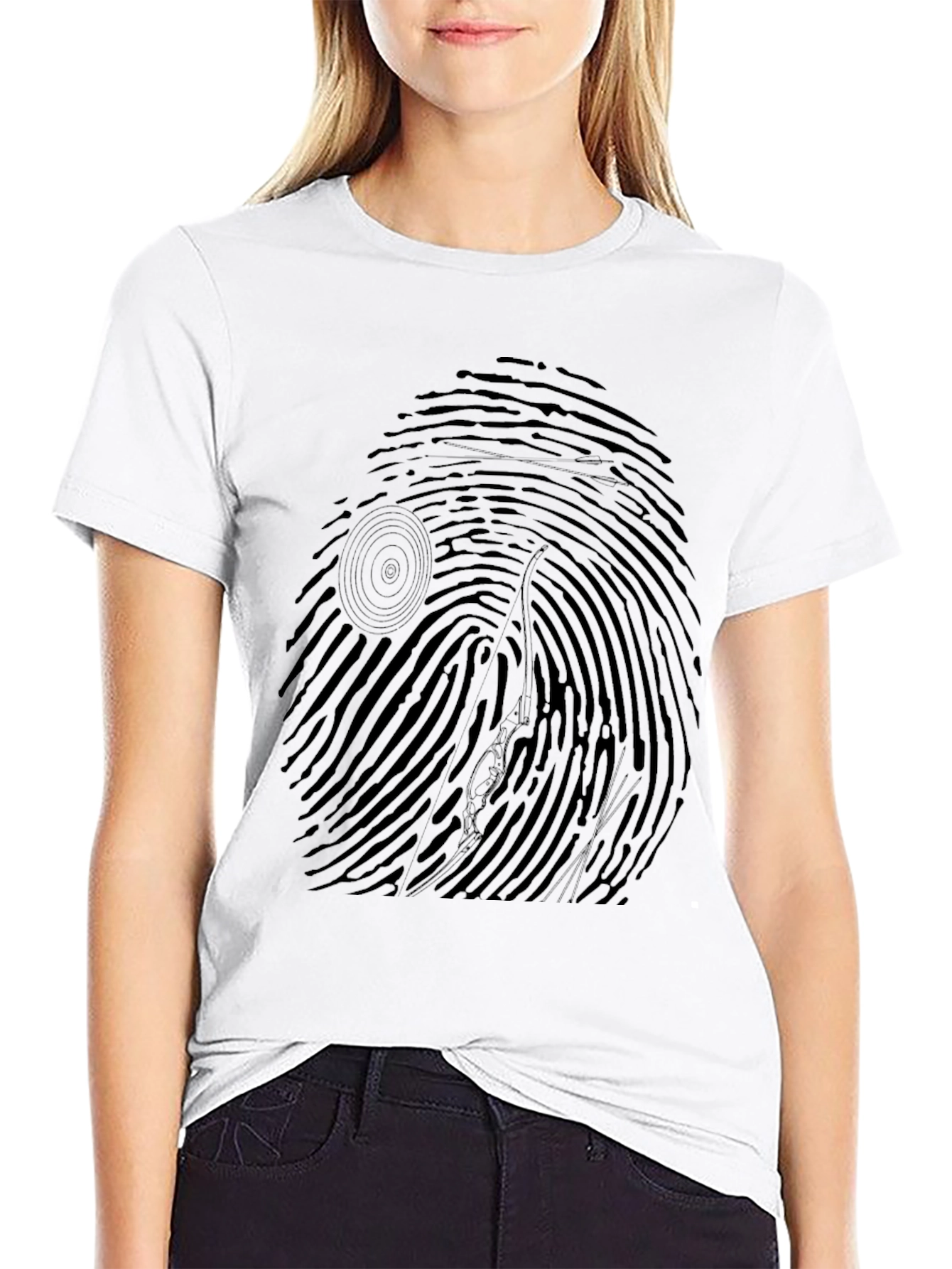 Fingerprint Guitarist Graphic Tee - Cool Black T-Shirt