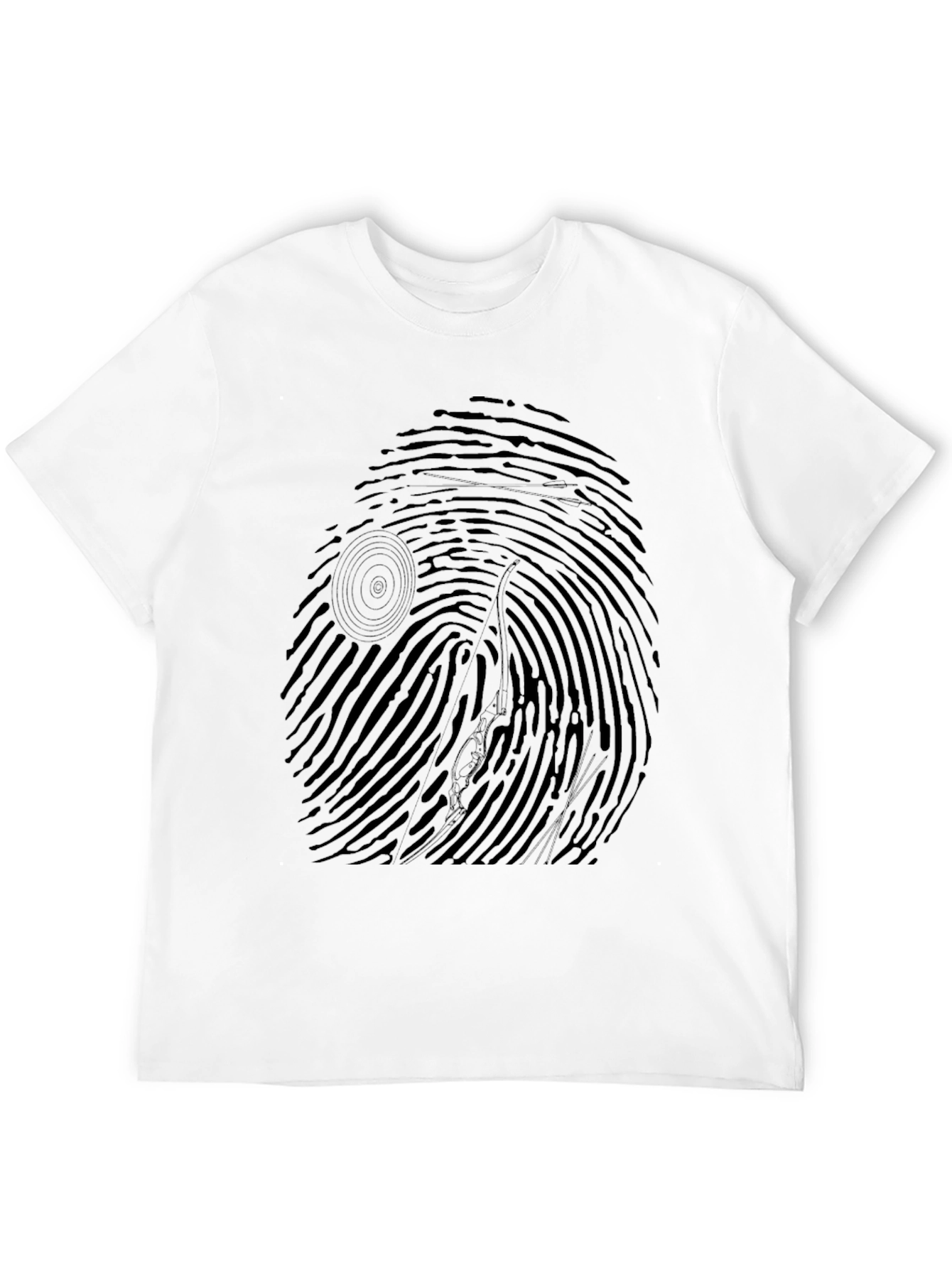 Fingerprint Guitarist Graphic Tee - Cool Black T-Shirt