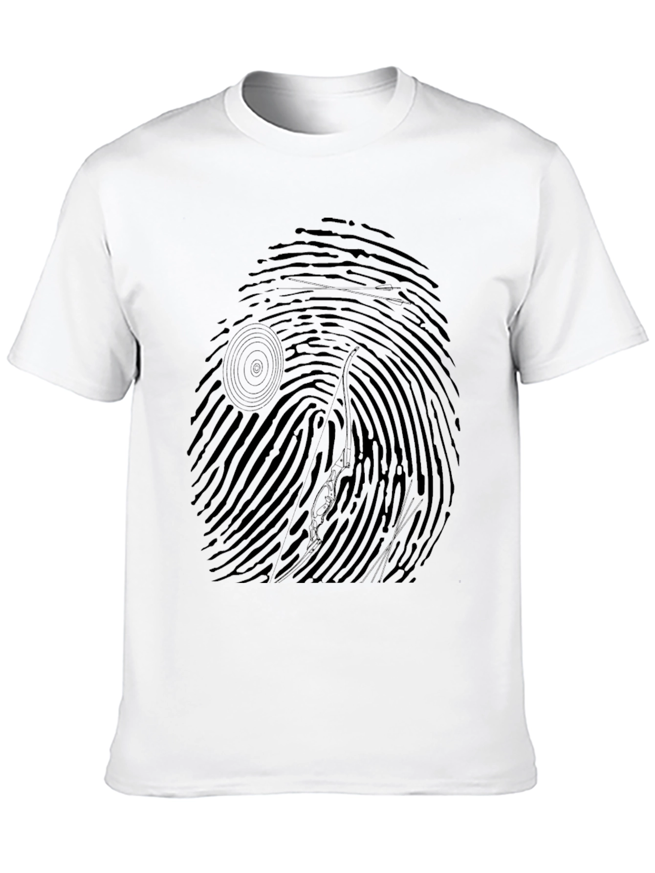 Fingerprint Guitarist Graphic Tee - Cool Black T-Shirt