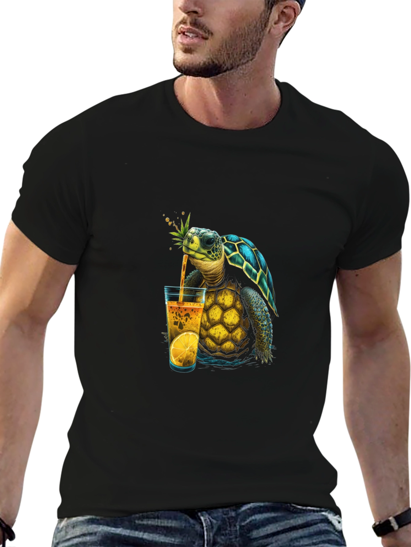 Turtle Sipping Juice T-Shirt