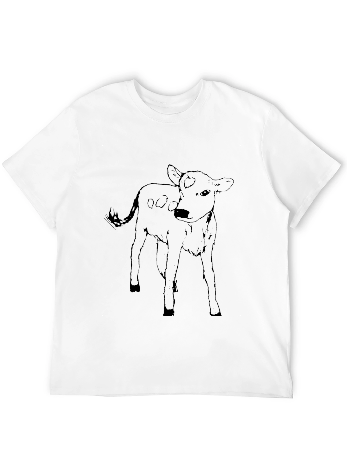 Calf Sketch Black Tee - Unisex Graphic T-Shirt